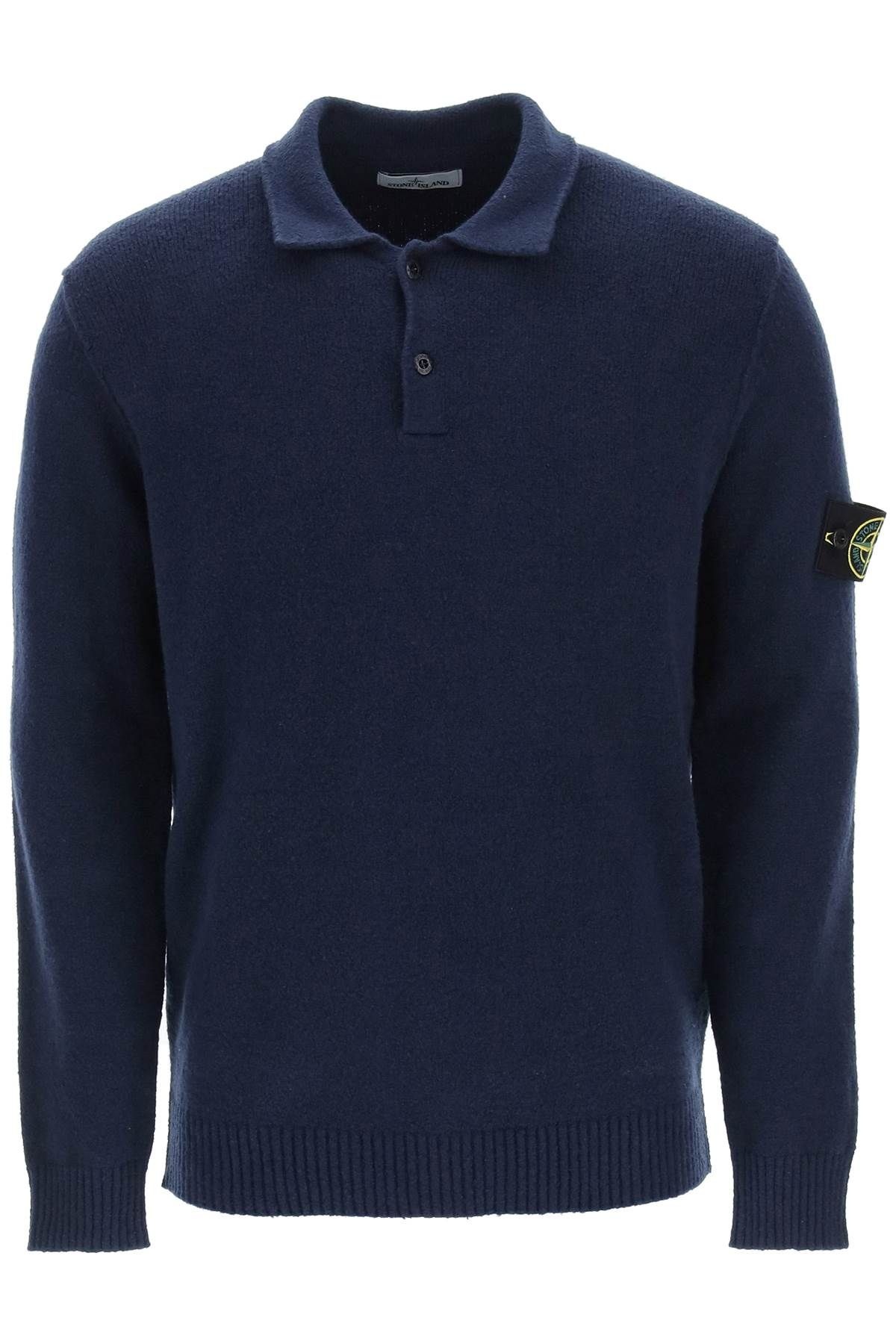 BRUSHED-EFFECT POLO SWEATER - 1