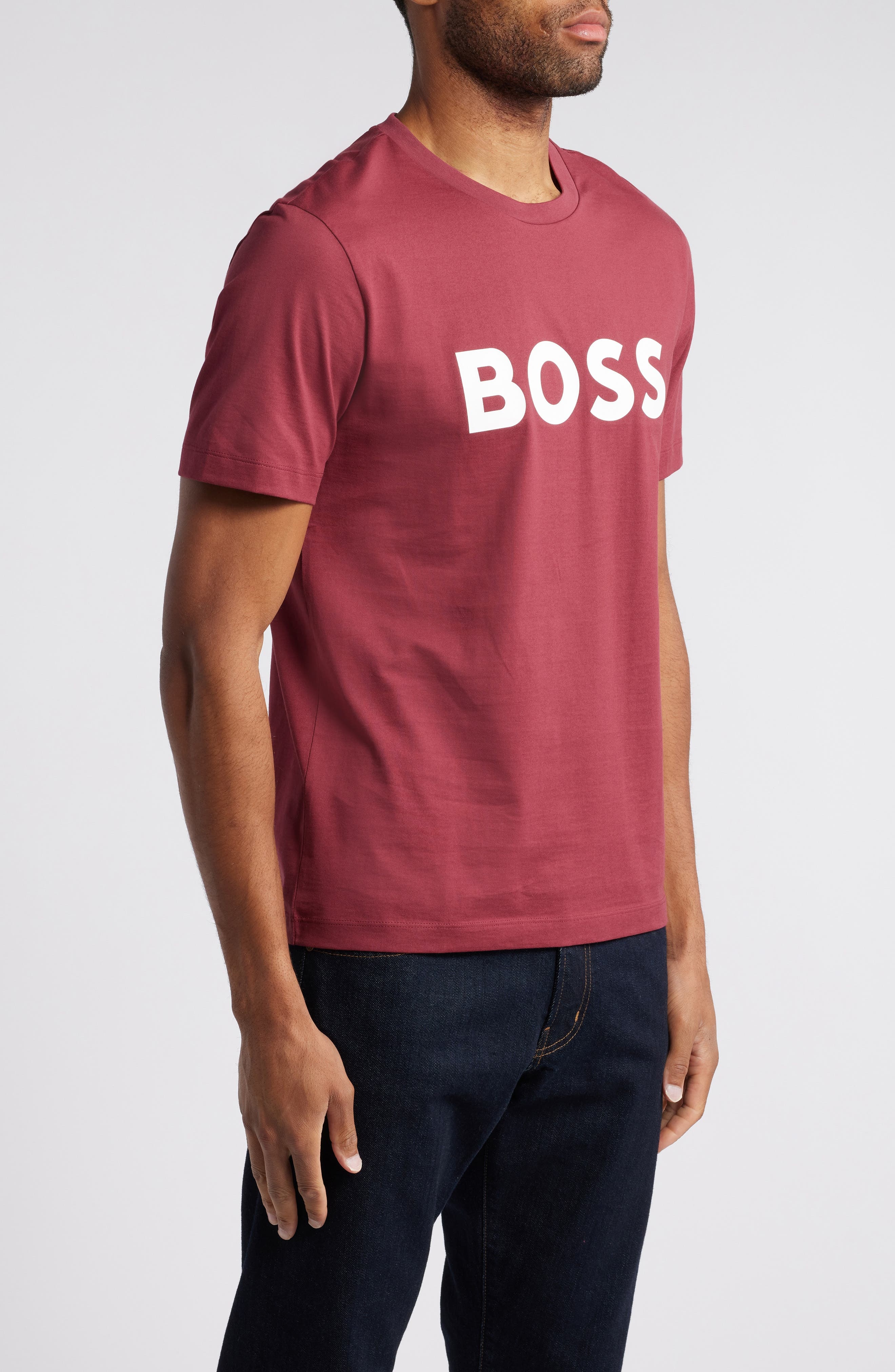 BOSS Tiburt Logo Graphic T-Shirt in Dark Red at Nordstrom - 3