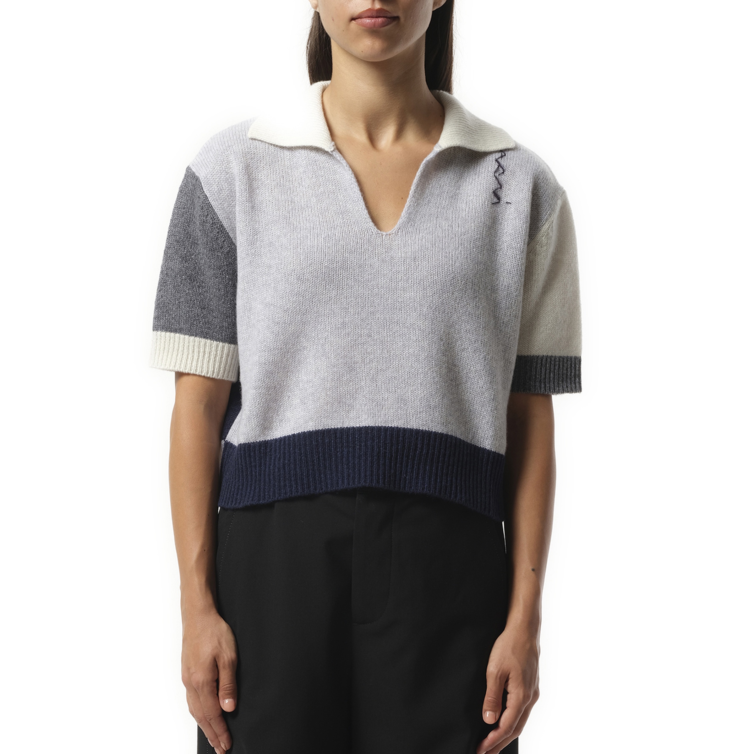 V Neck Boxy Sweater in Sodium - 1