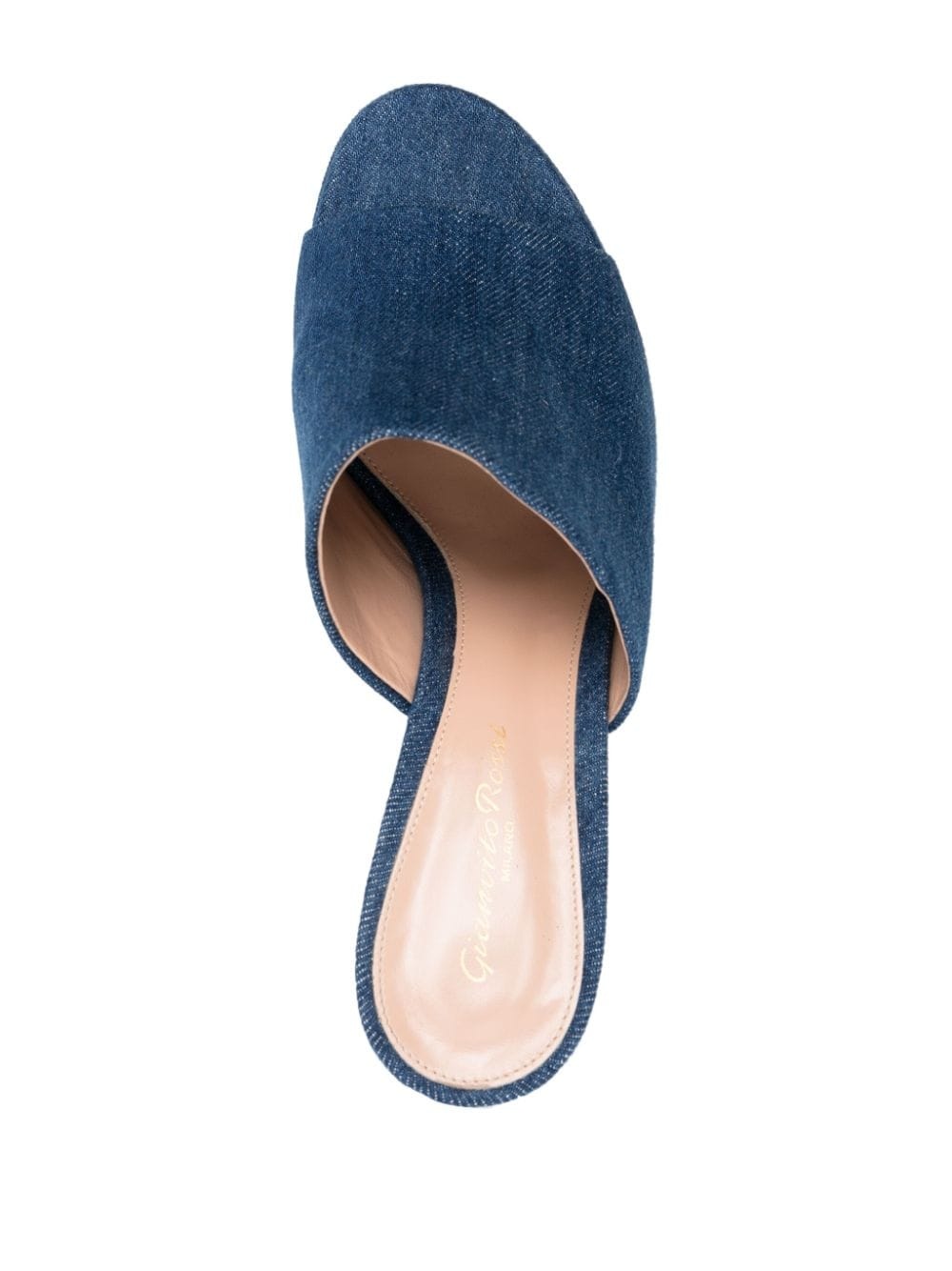 130mm platform denim mules - 4