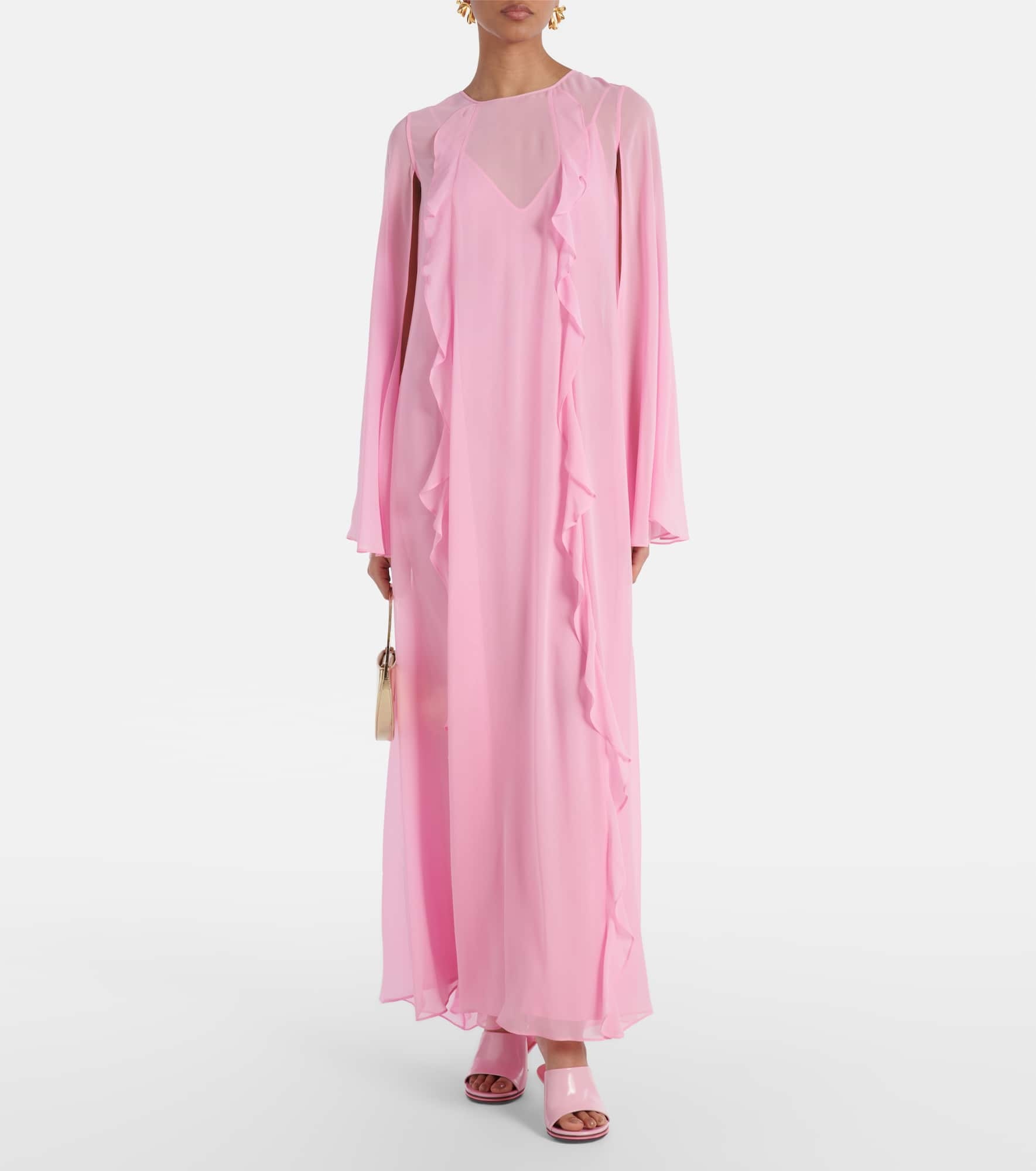 Smirne floral-appliqué georgette maxi dress - 2