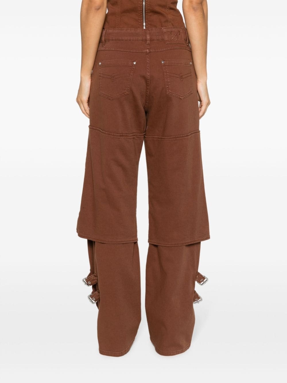 mid-rise buckle-embellished boyfriend jeans - 4