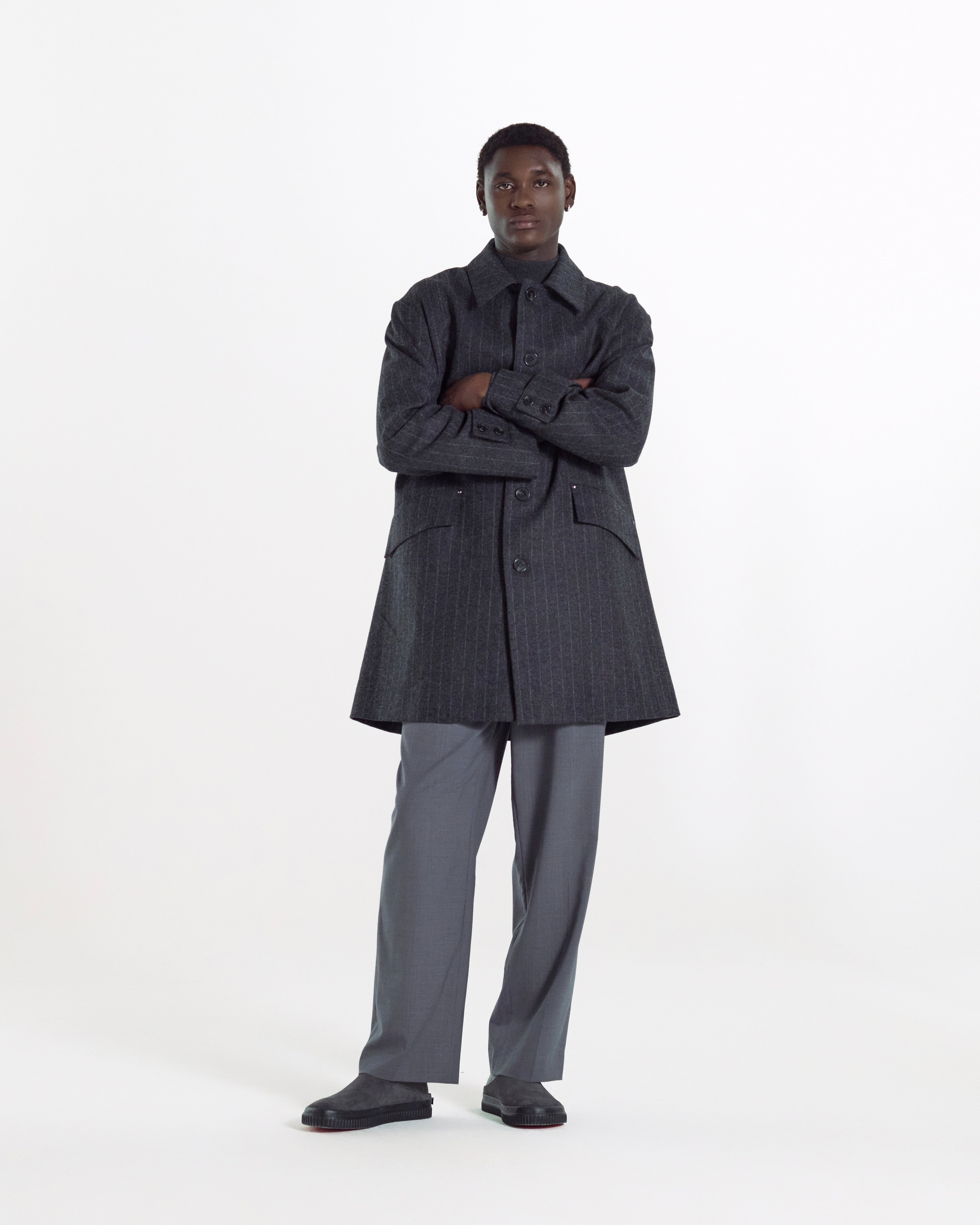 Humbie Chalkstripe Wool Coat - 3