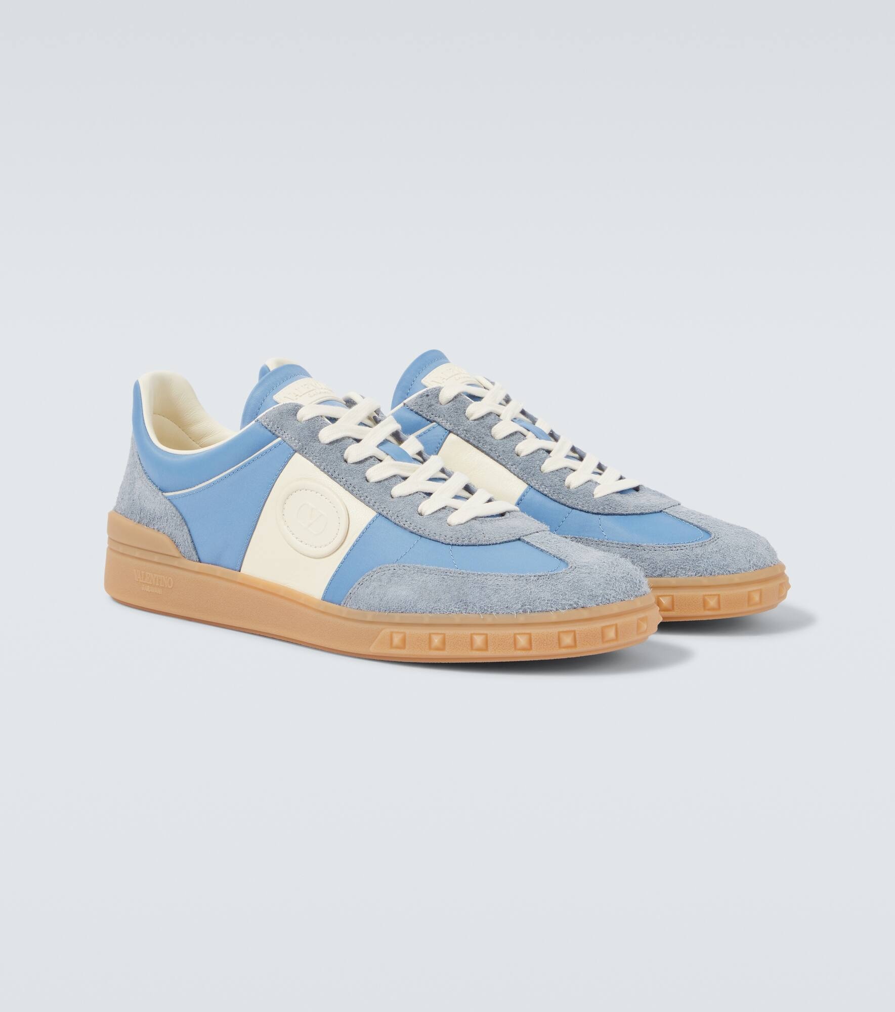 Upvillage suede-trimmed leather sneakers - 5