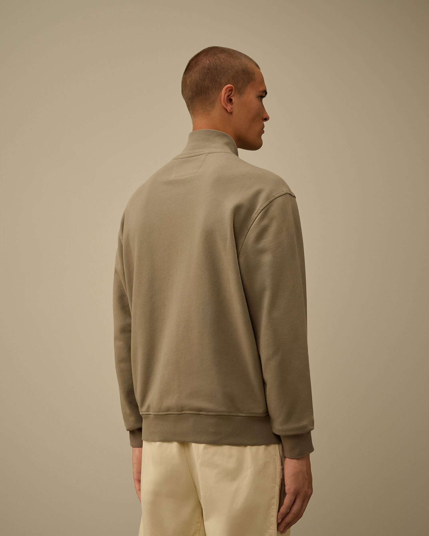 Diagonal Raised Fleece Full Zip Sweatshirt - 4