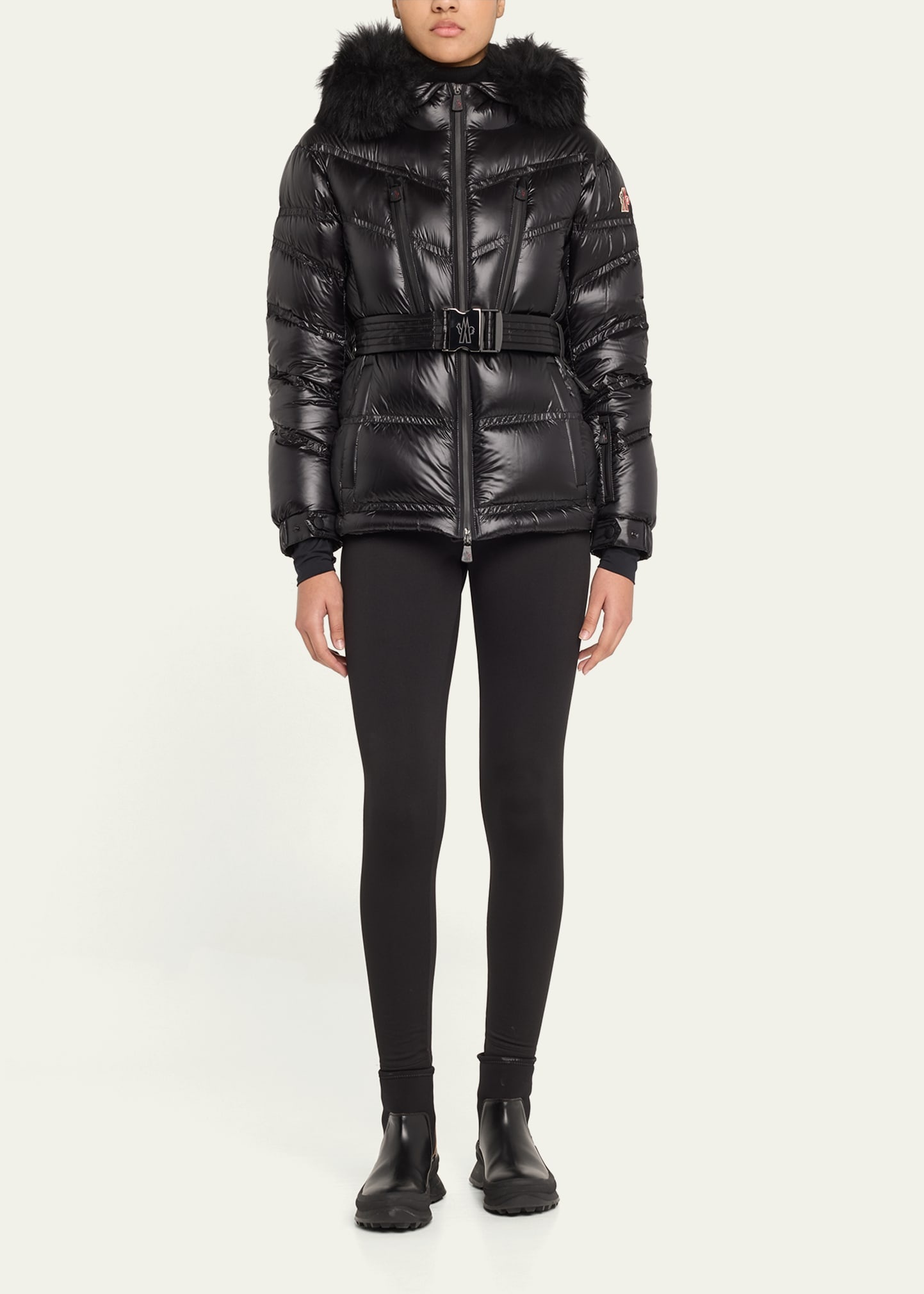 Bernis Down Ski Jacket with Detachable Shearling Trim - 2