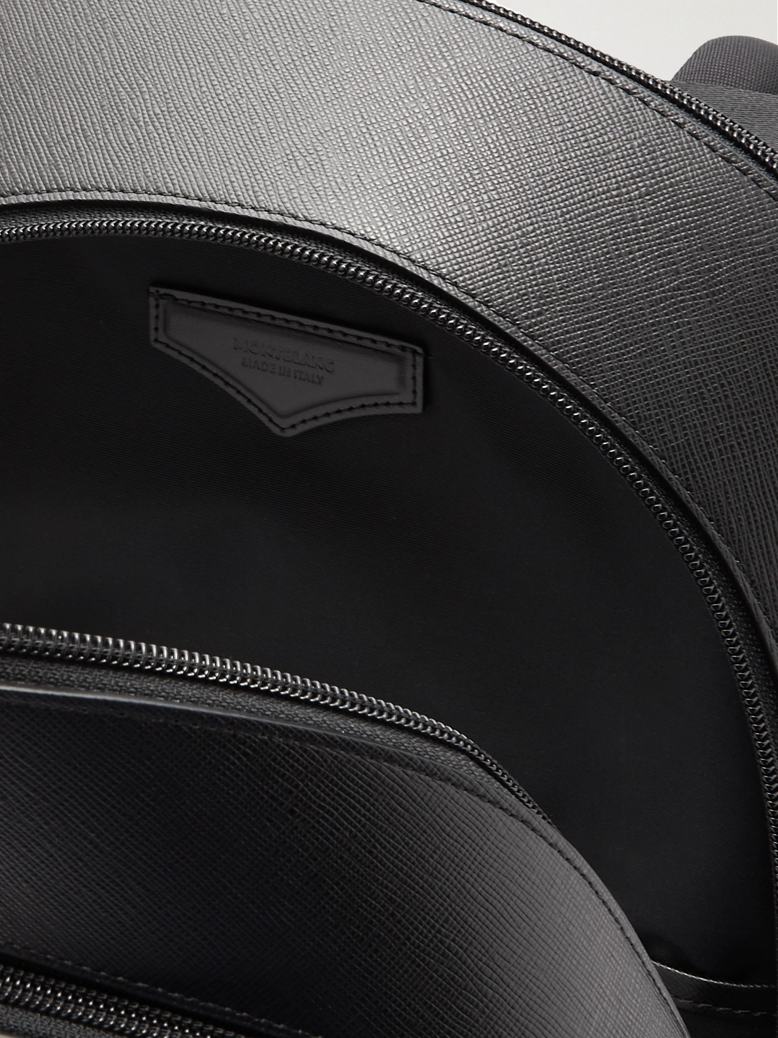 Sartorial Medium Cross-Grain Leather Backpack Black - 5