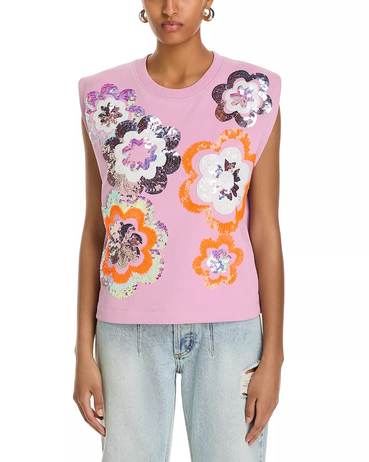Floral Sequined Sweatshirt - 6