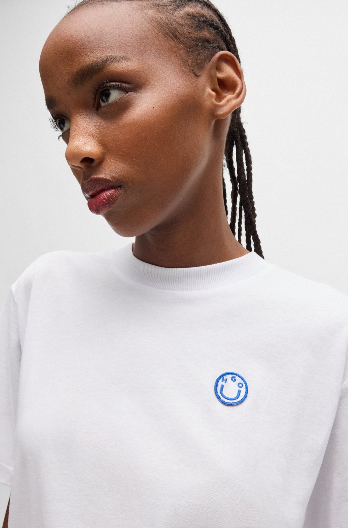 COTTON JERSEY T-SHIRT WITH CURVED LOGO - 5