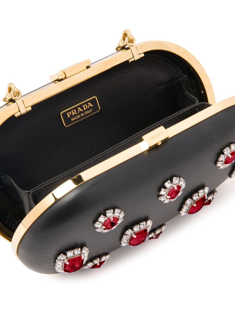 nappa jewel appliqué clutch - 5