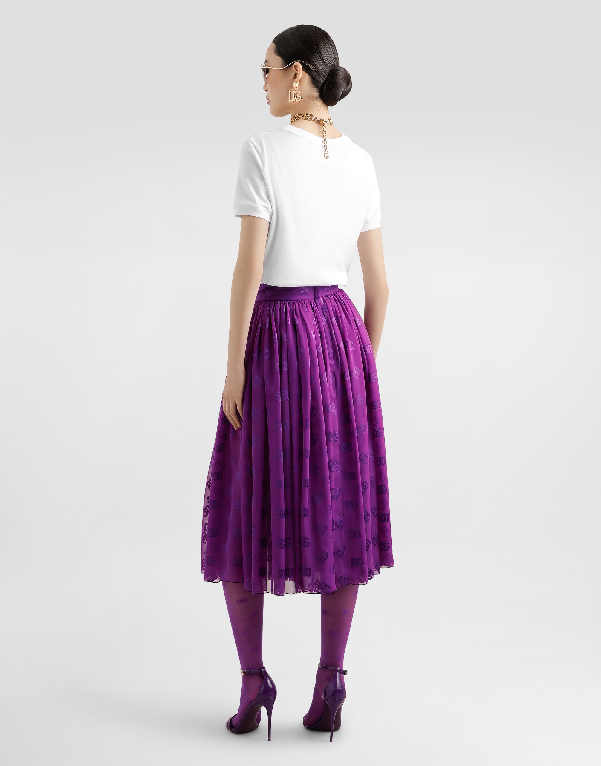 Jersey t-shirt with lace inlay - 5