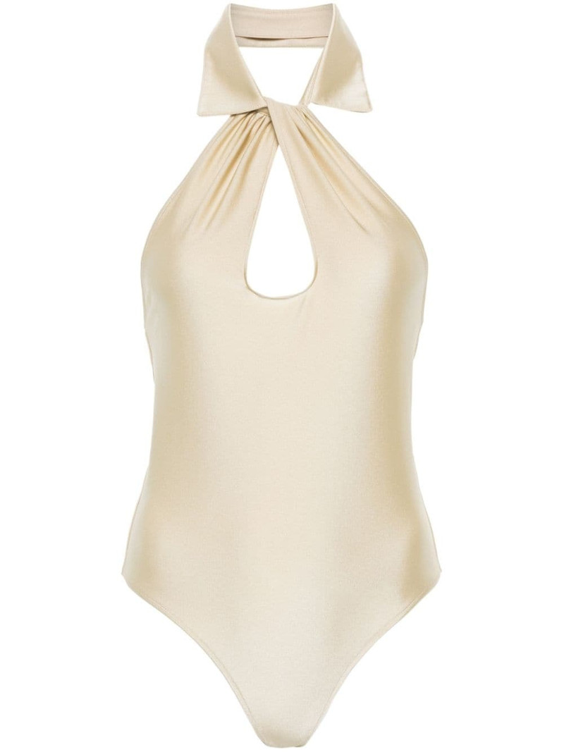 spread-collar cut-out detail bodysuit 1