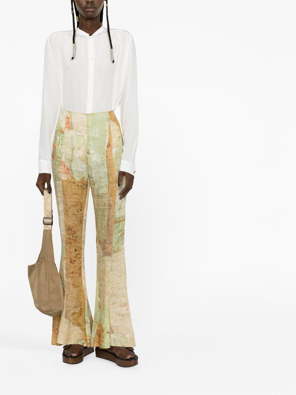 long-sleeved silk shirt - 2