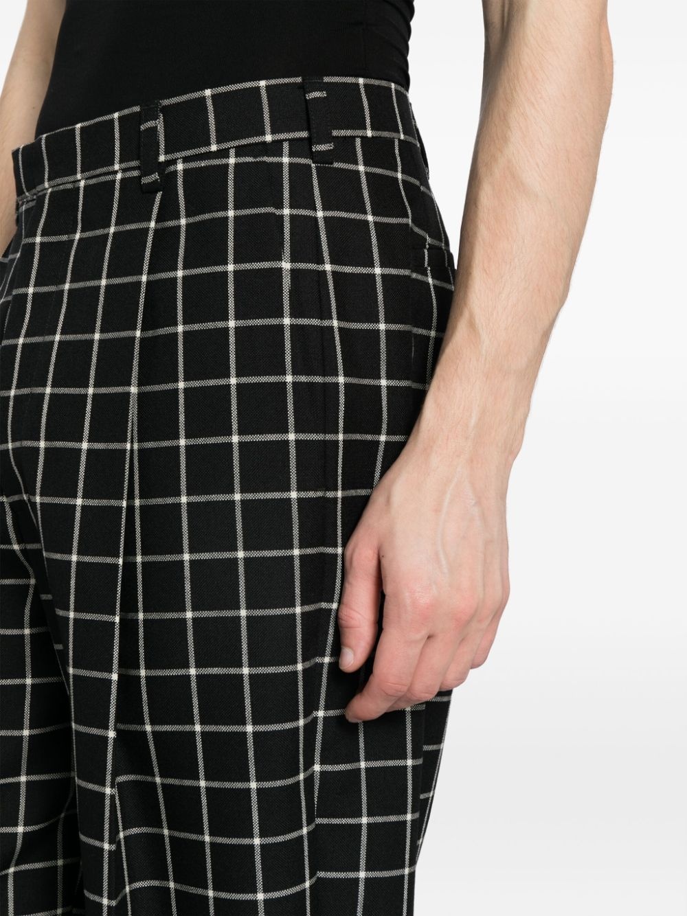 checked tapered trousers - 5