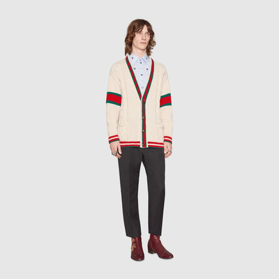 GUCCI Oversize cable knit cardigan outlook