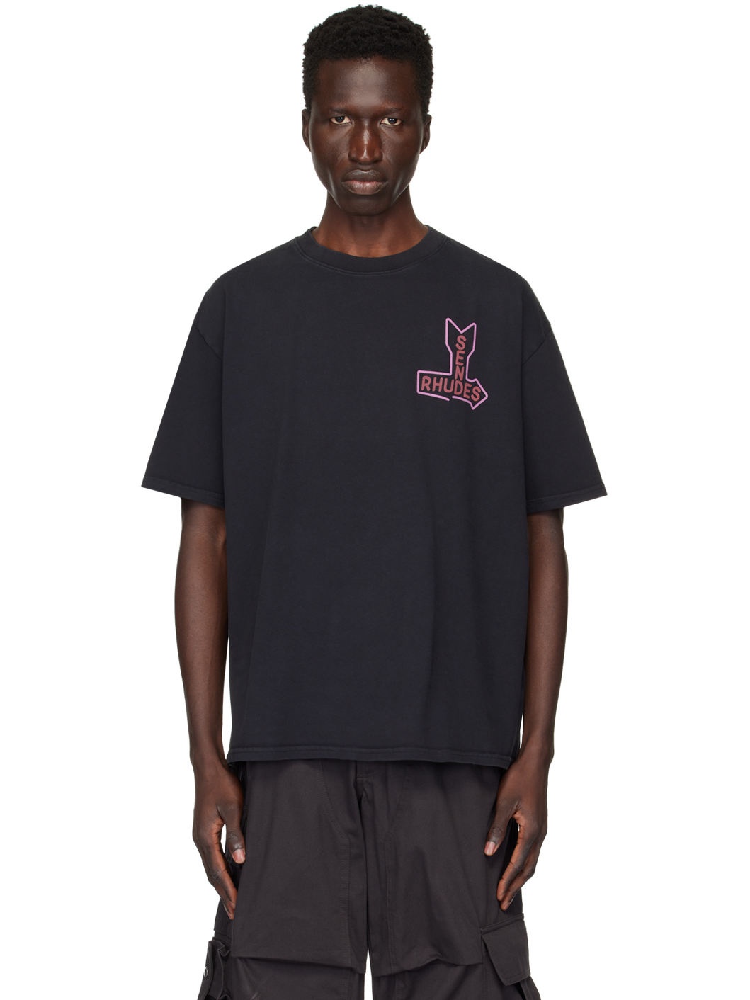 SSENSE Exclusive Black 'Send Rhudes' T-Shirt - 1