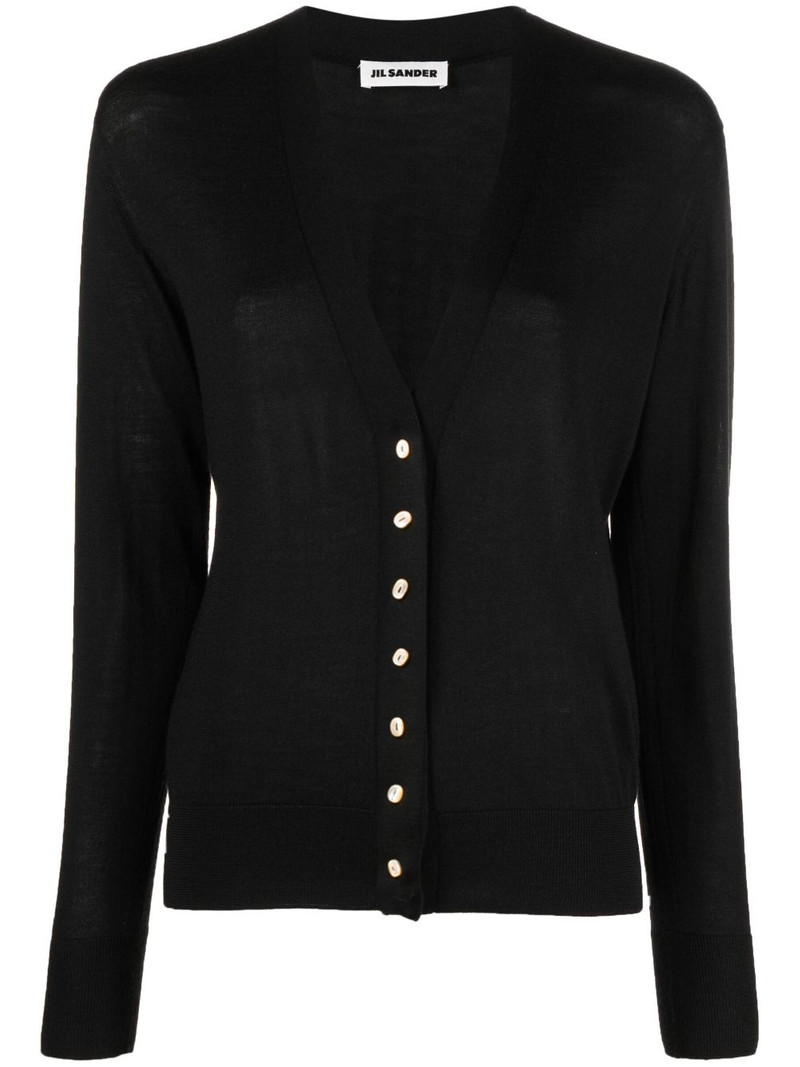 fine-knit V-neck cardigan 1