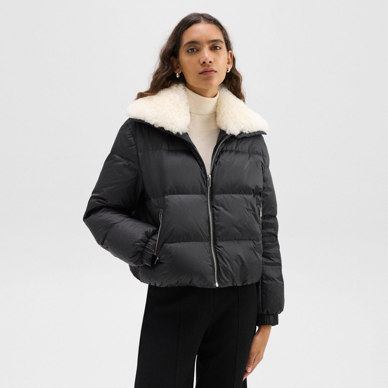 Shearling-Trimmed Puffer Jacket in Recycled Nylon 2