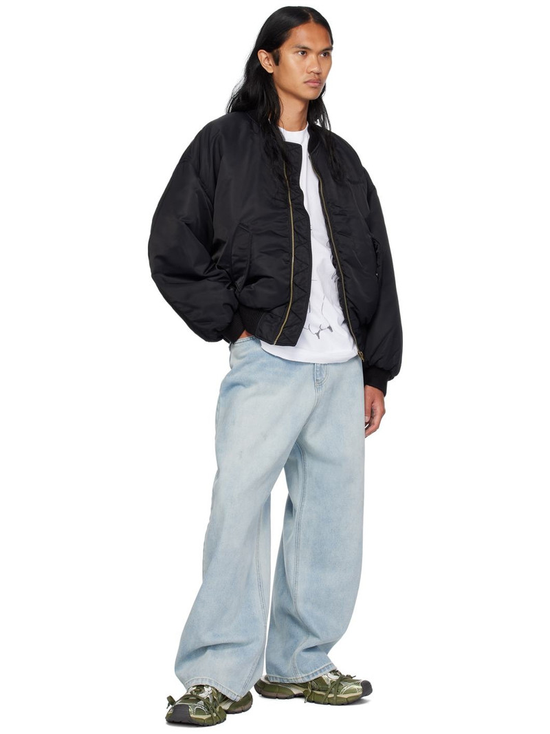We11done Black Destroyed Bomber Jacket outlook