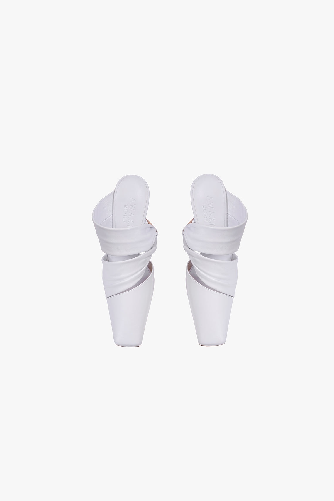 CAROLINE TWISTED STRAP PUMP WHITE - 5