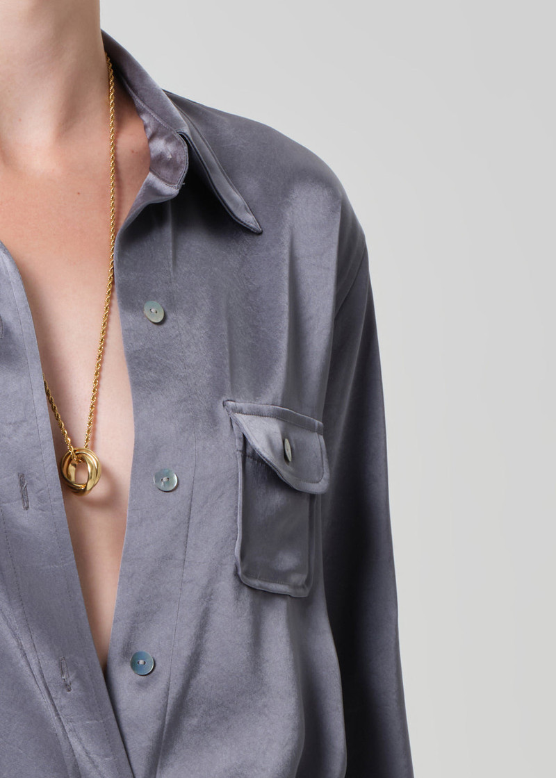 Tulip Sleeve Shirt In Stone 5