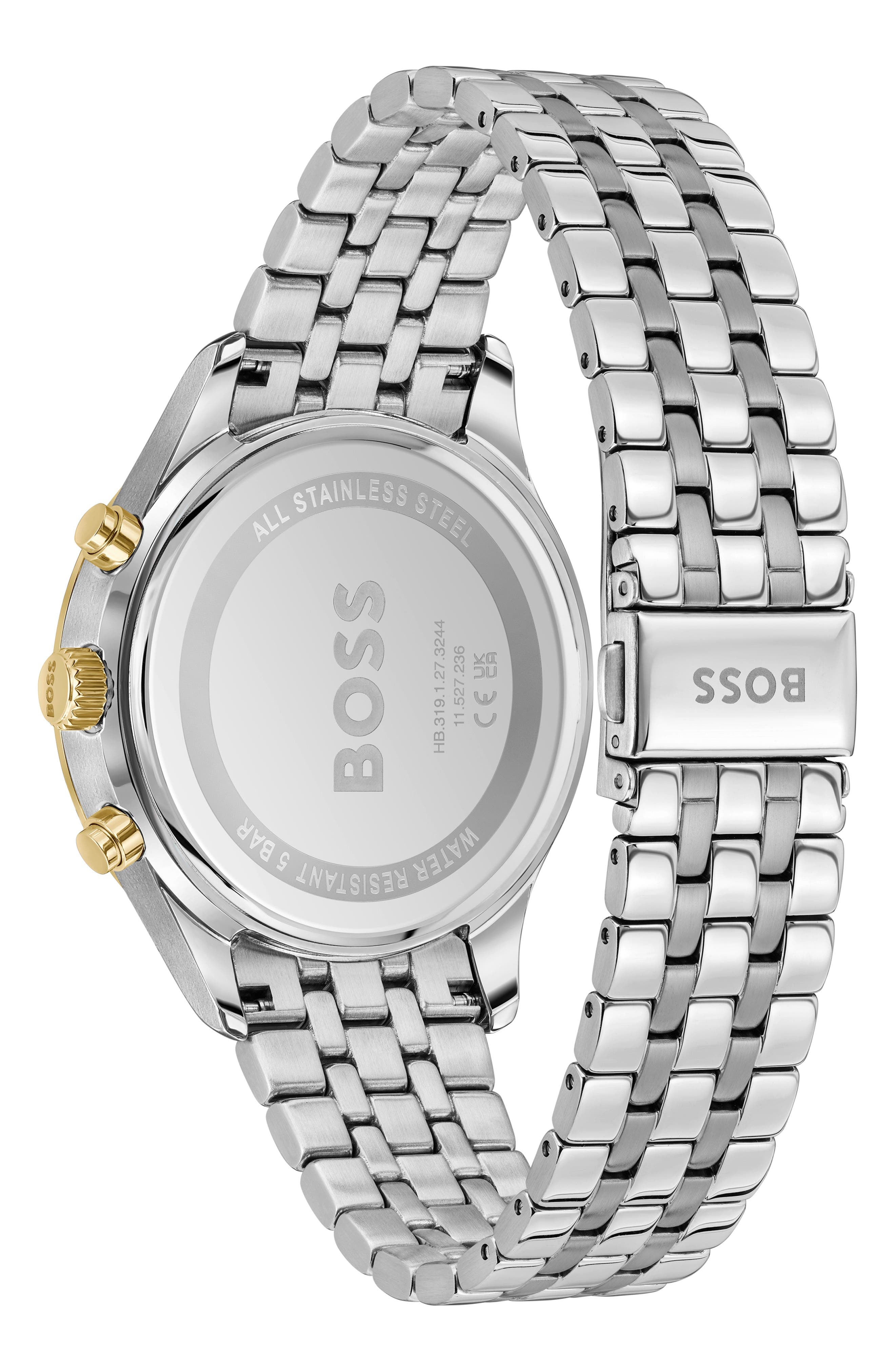 BOSS Avery Chronograph Bracelet Watch, 42mm in Silver/Green at Nordstrom - 3