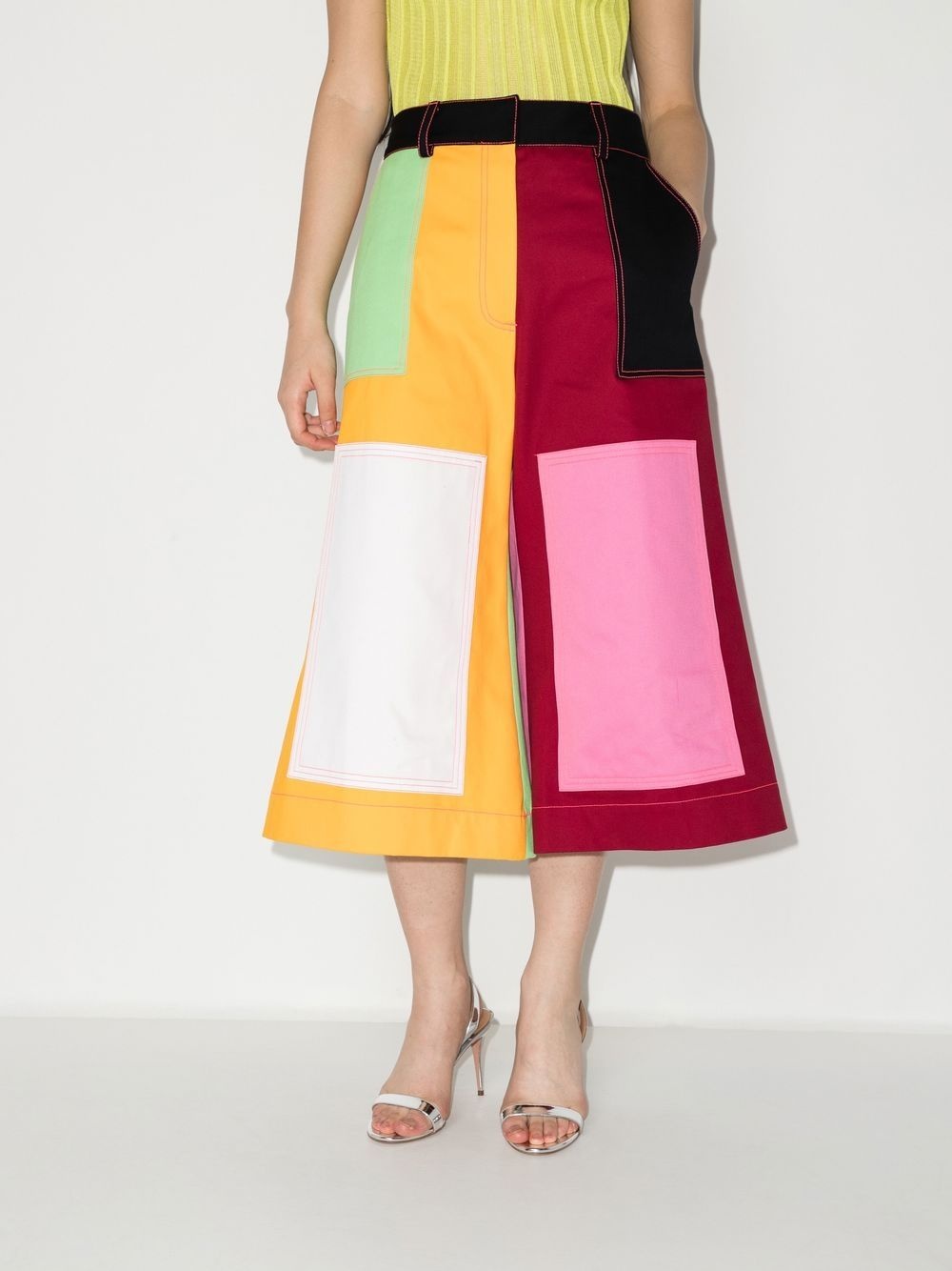 multi-panel cropped trousers - 2