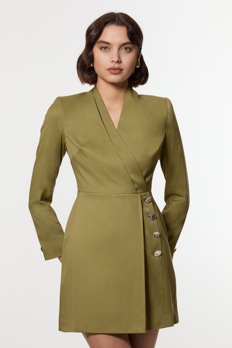 Petite Soft Structured Tailored Wrap Blazer Dress 1