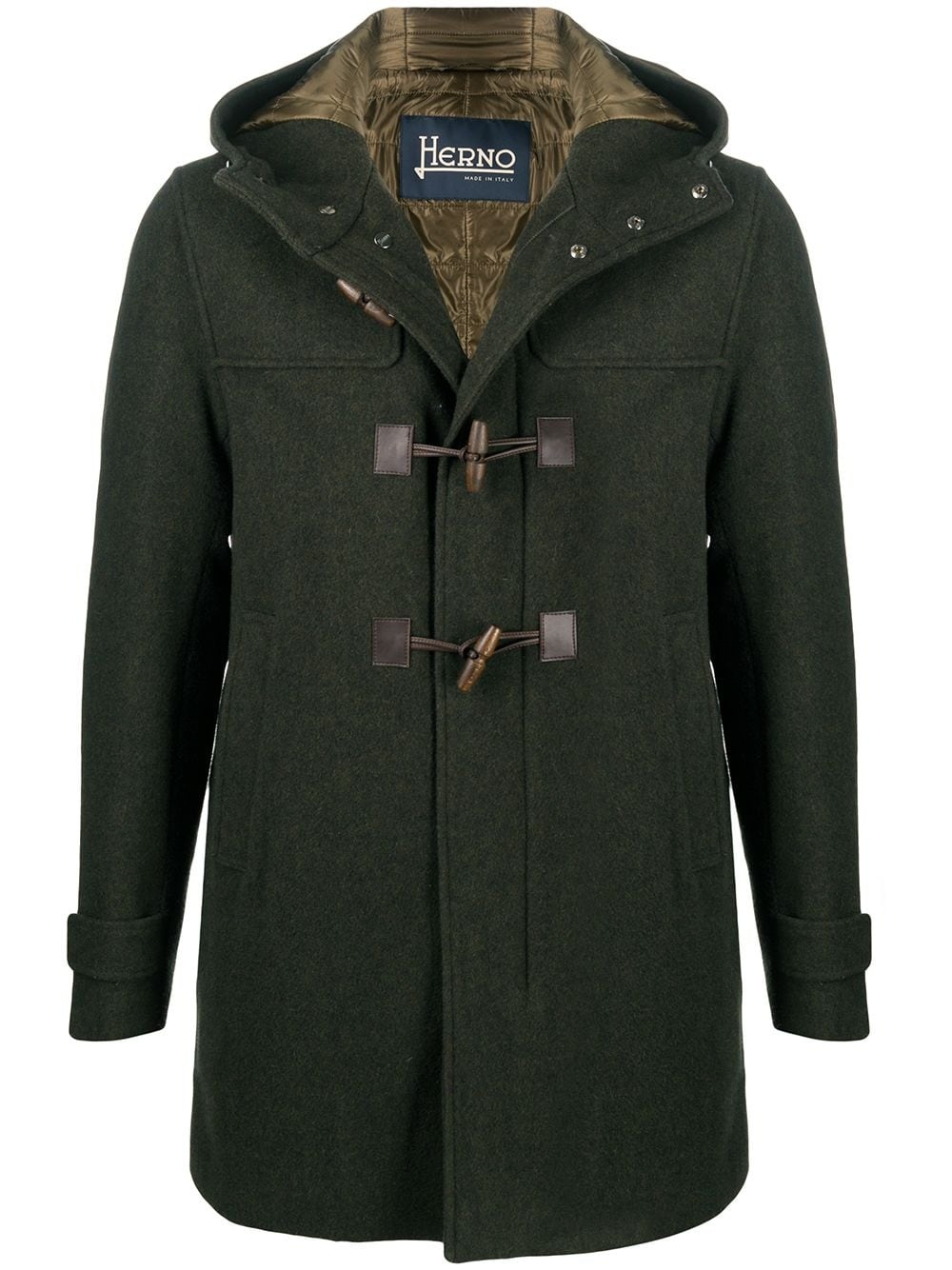 hooded virgin wool duffle coat - 1