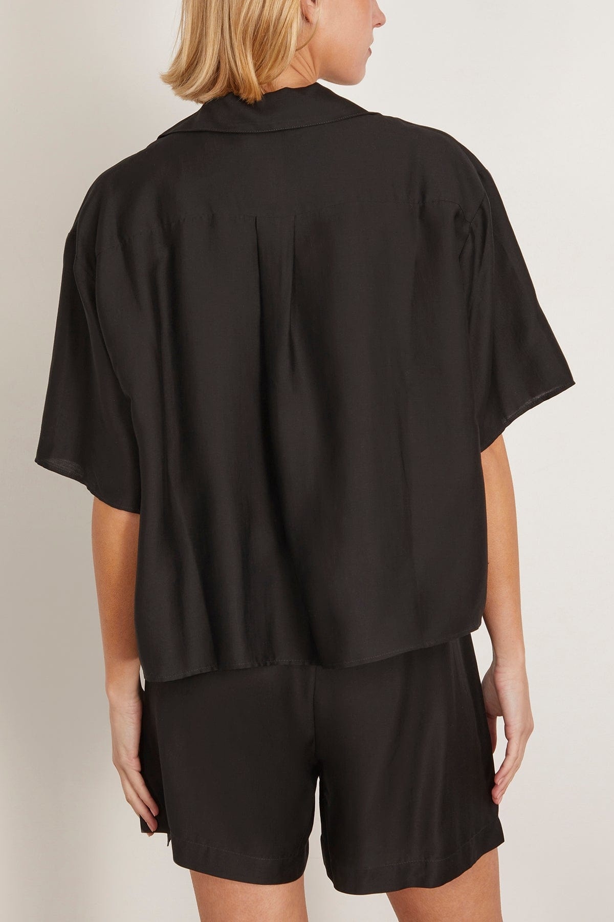 Luna Frill Short Sleeve Shirt in Black - 4