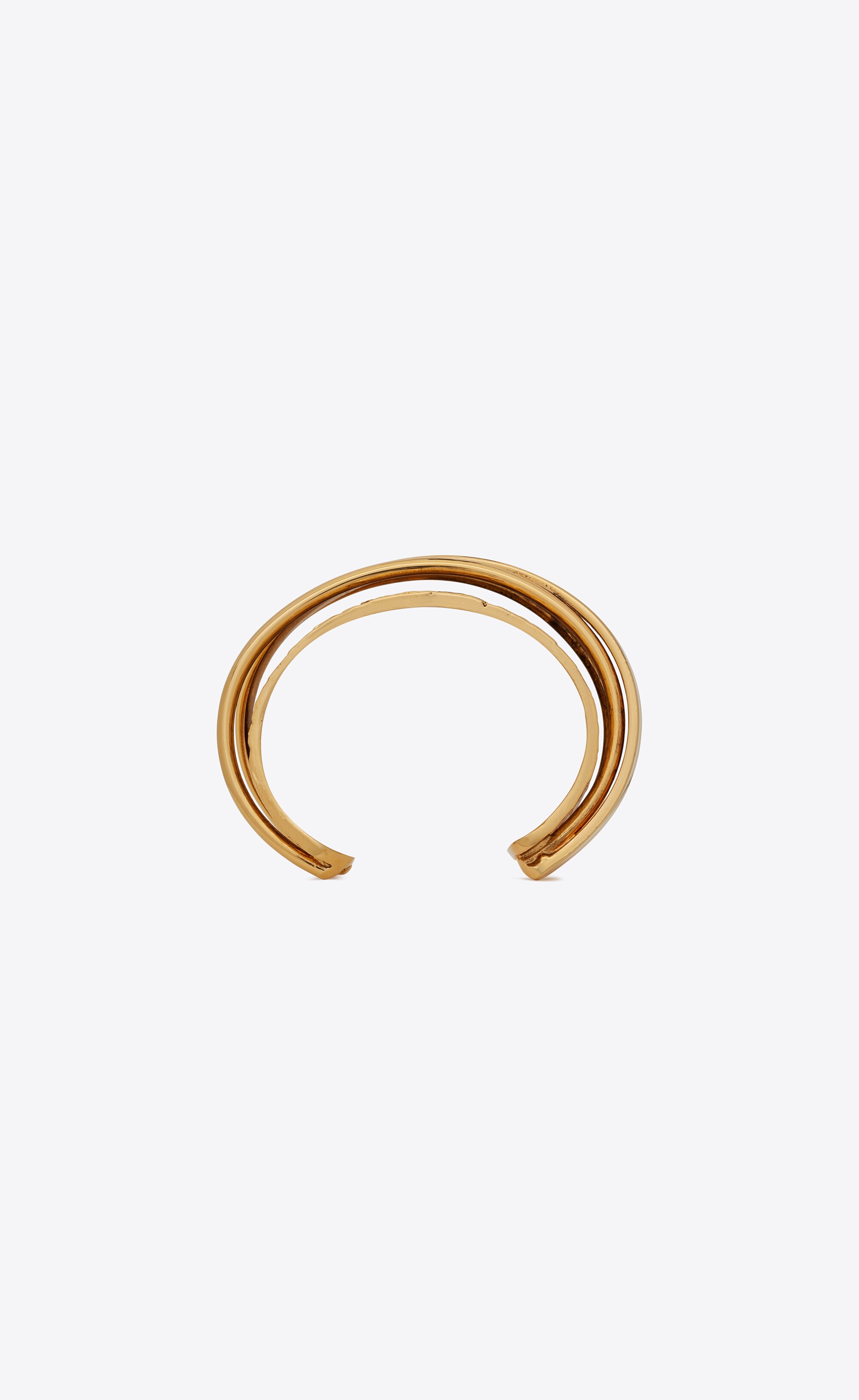 modernist snake textured cuff bracelet in metal - 2