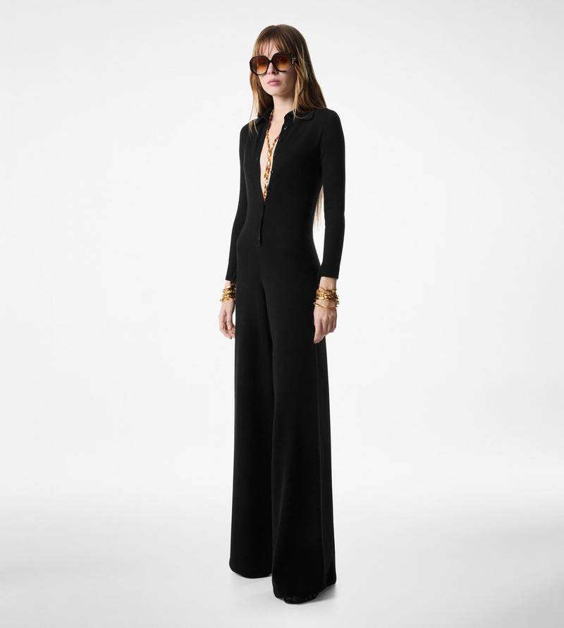 TOM FORD COMPACT FINE CASHMERE SILK KNIT POLO JUMPSUIT outlook