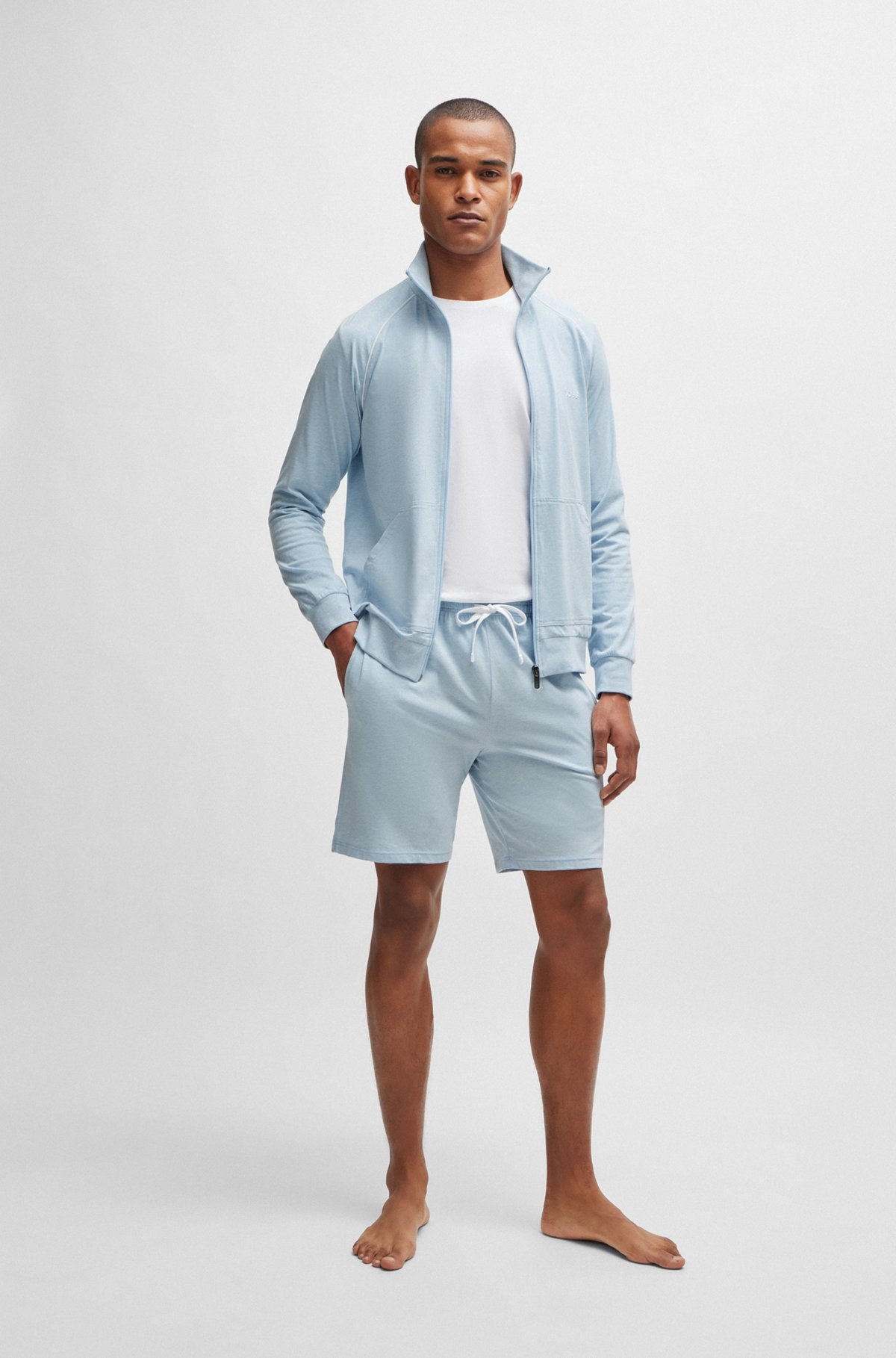 STRETCH-COTTON SHORTS WITH DRAWSTRING WAIST AND EMBROIDERED LOGO - 3