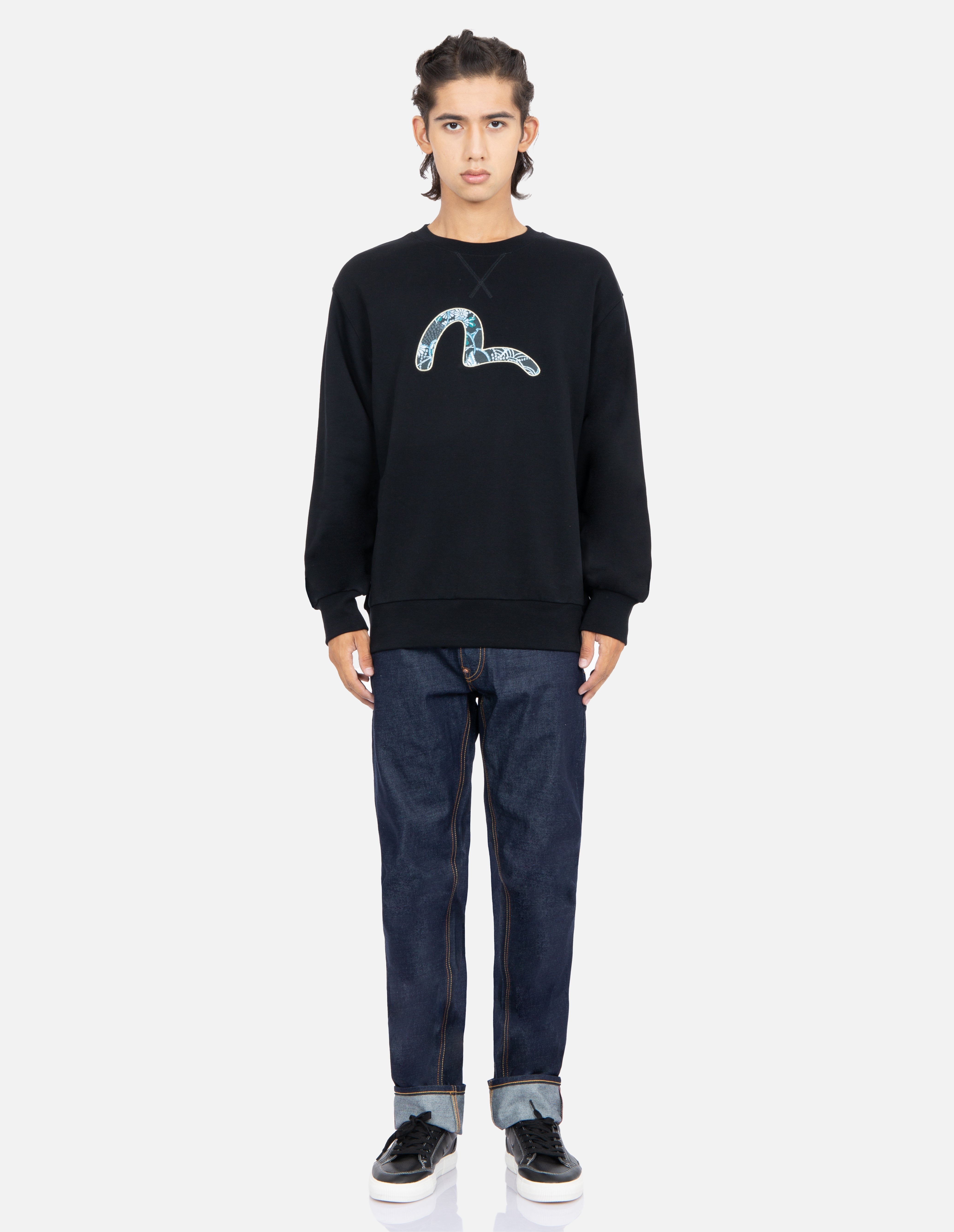 Japanese-pattern Seagull Print Sweatshirt - 5