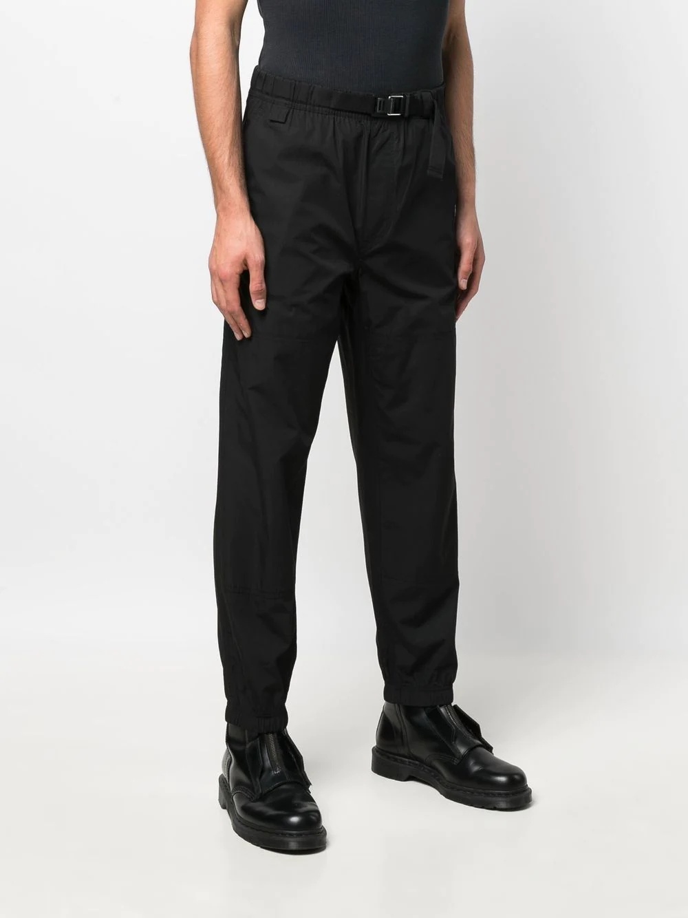 canvas tapered-leg trousers - 3