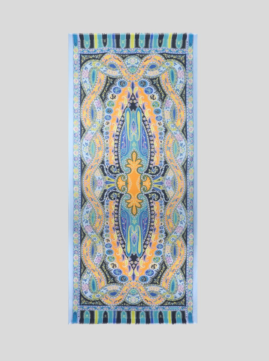 PAISLEY WOOL AND SILK SCARF - 2