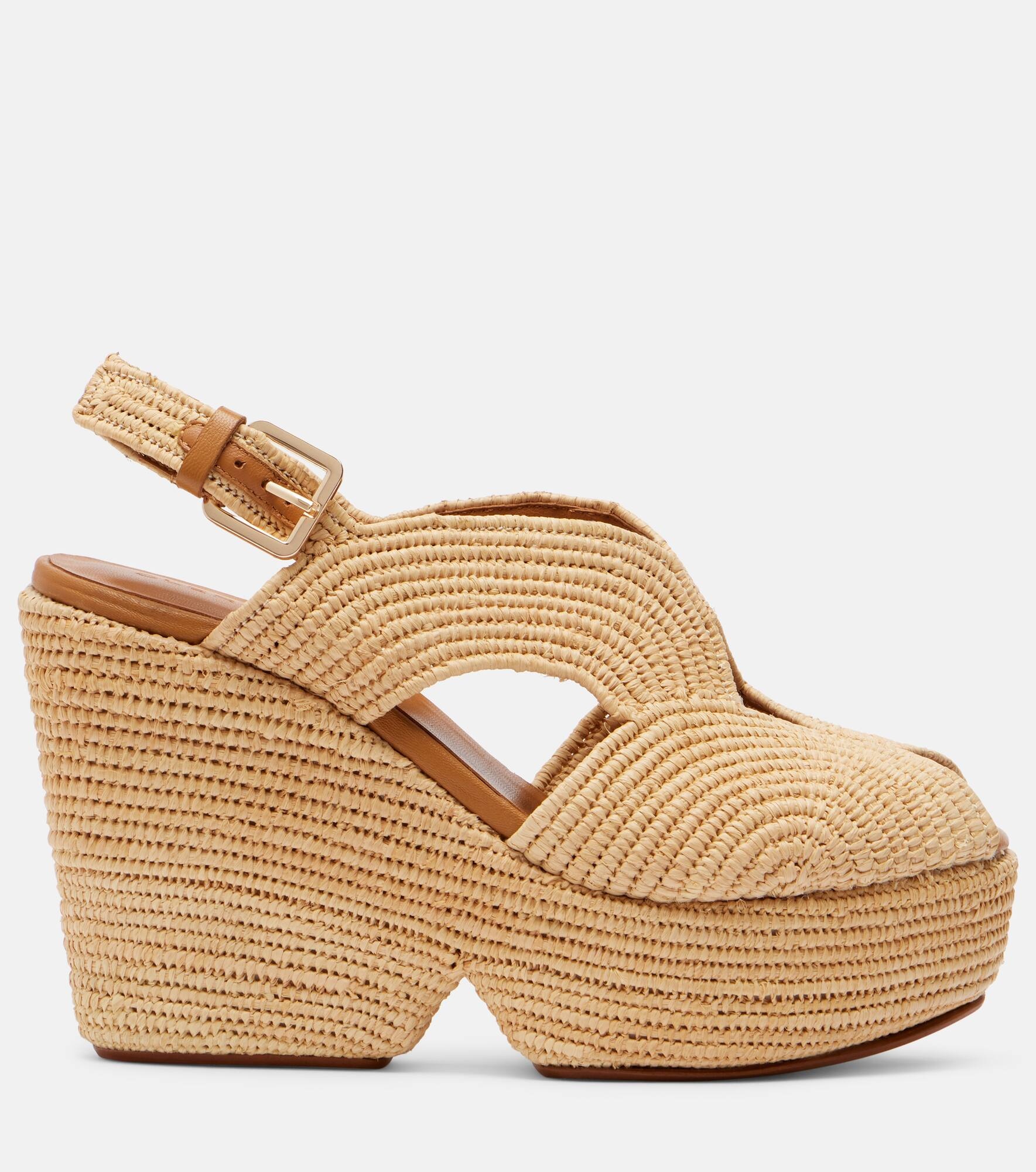 Dolce raffia platform sandals - 4