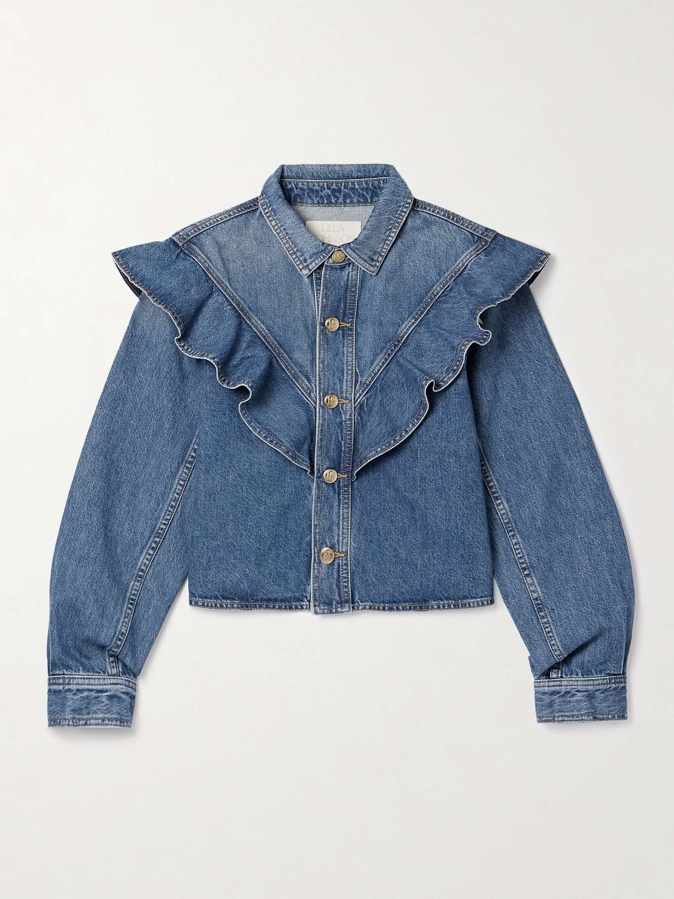 The Mathilde ruffled denim shirt Mid denim - 1