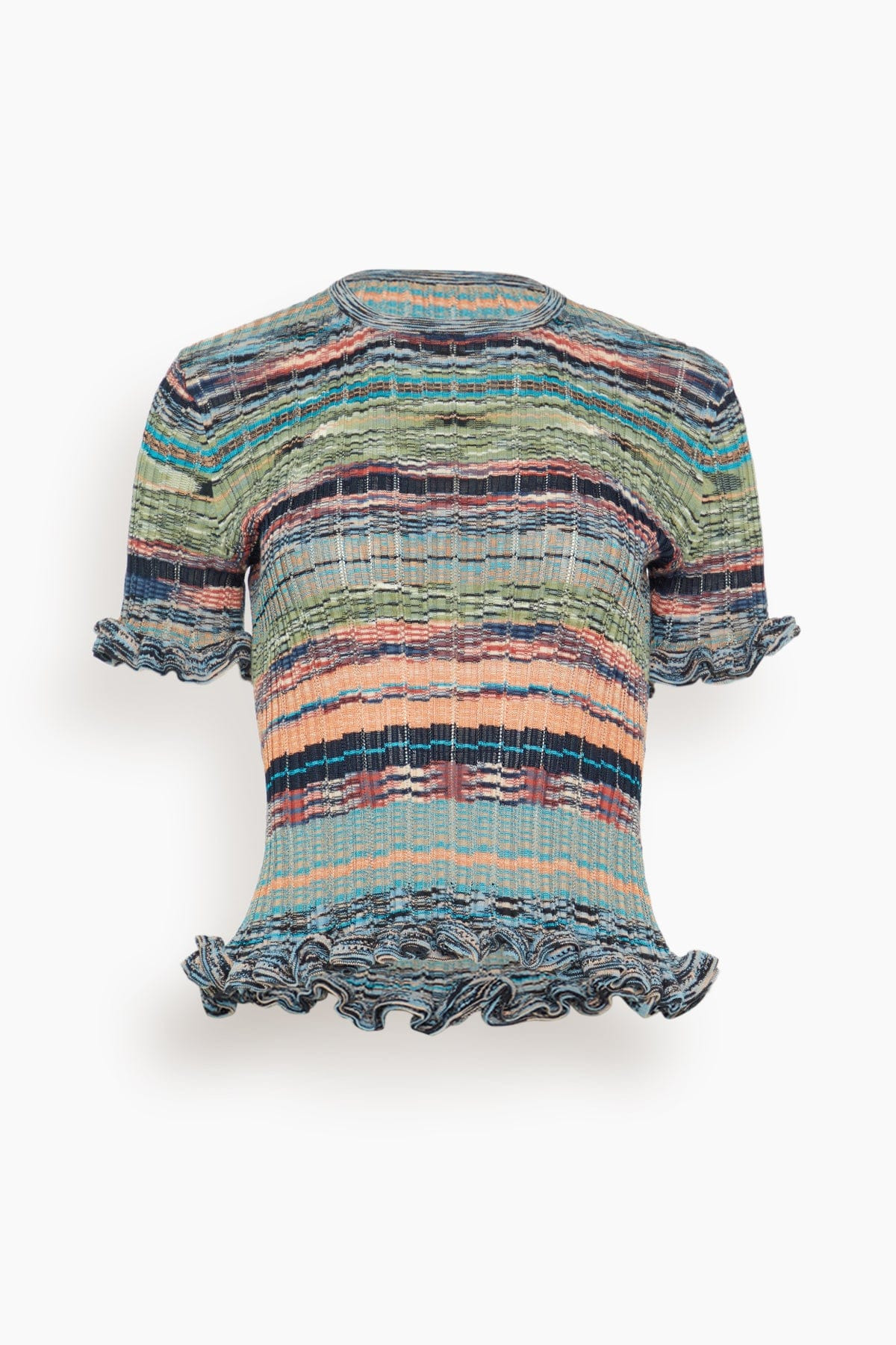 Miya Short Sleeve Knit Top in Azurite - 1