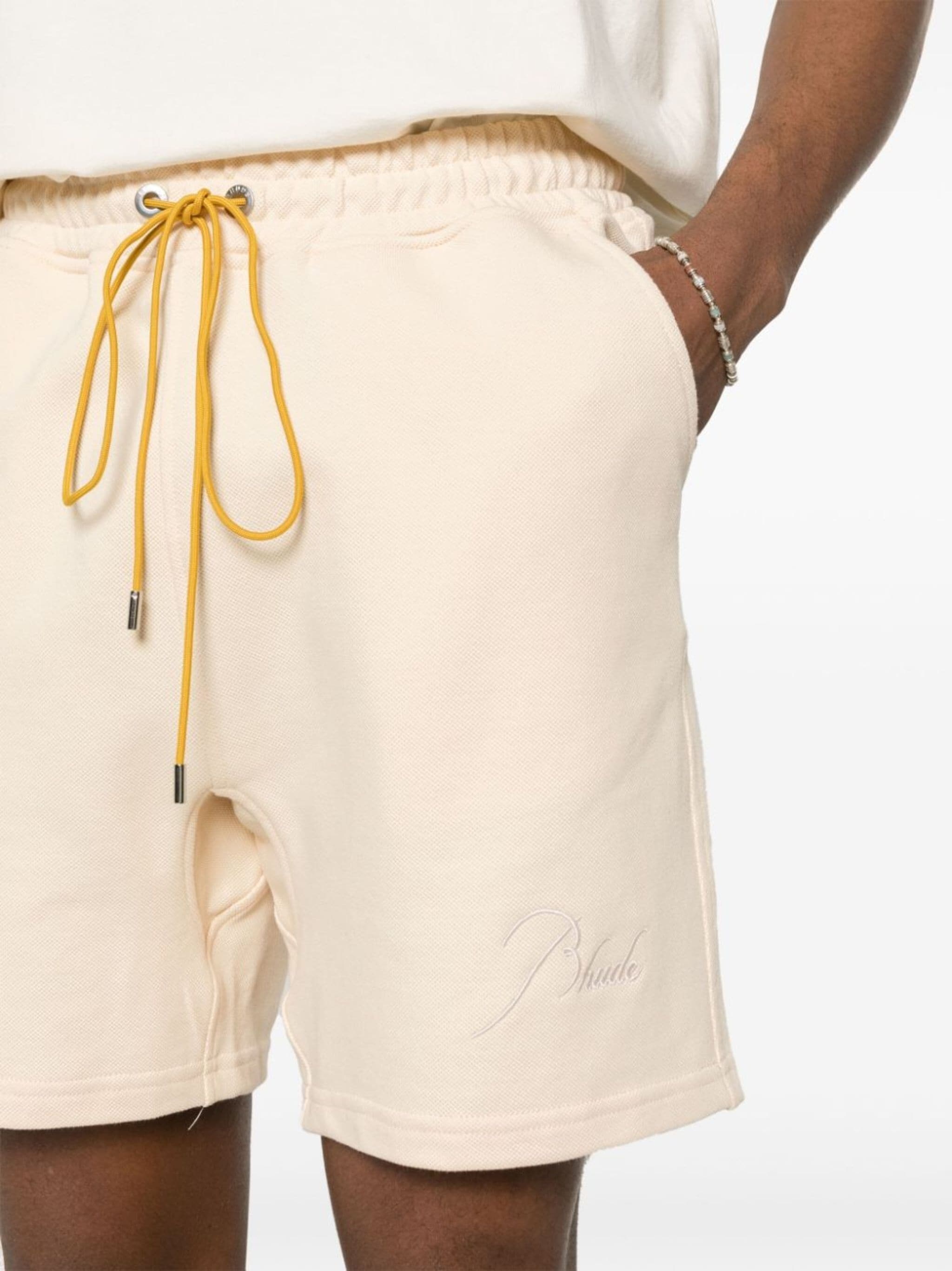 logo-embroidered piqué shorts - 5