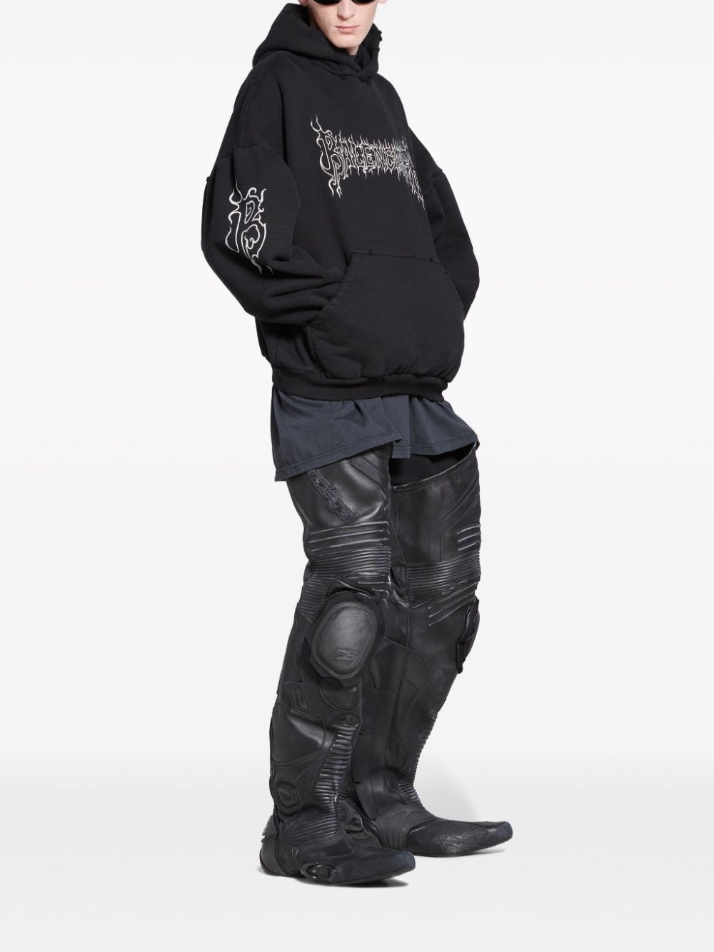 Darkwave logo-print hoodie - 2