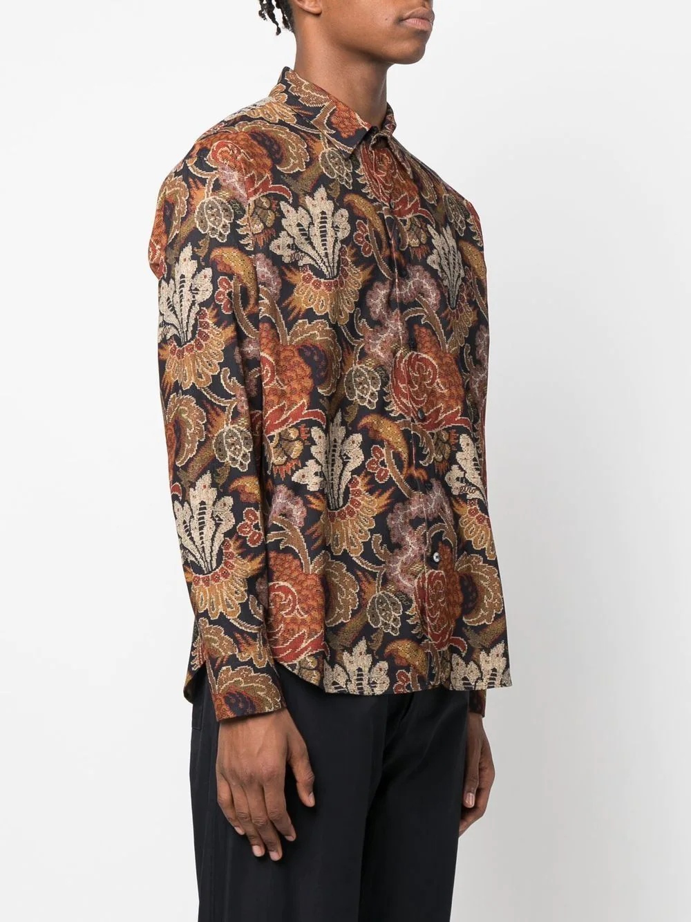 patterned-jacquard cotton shirt - 3