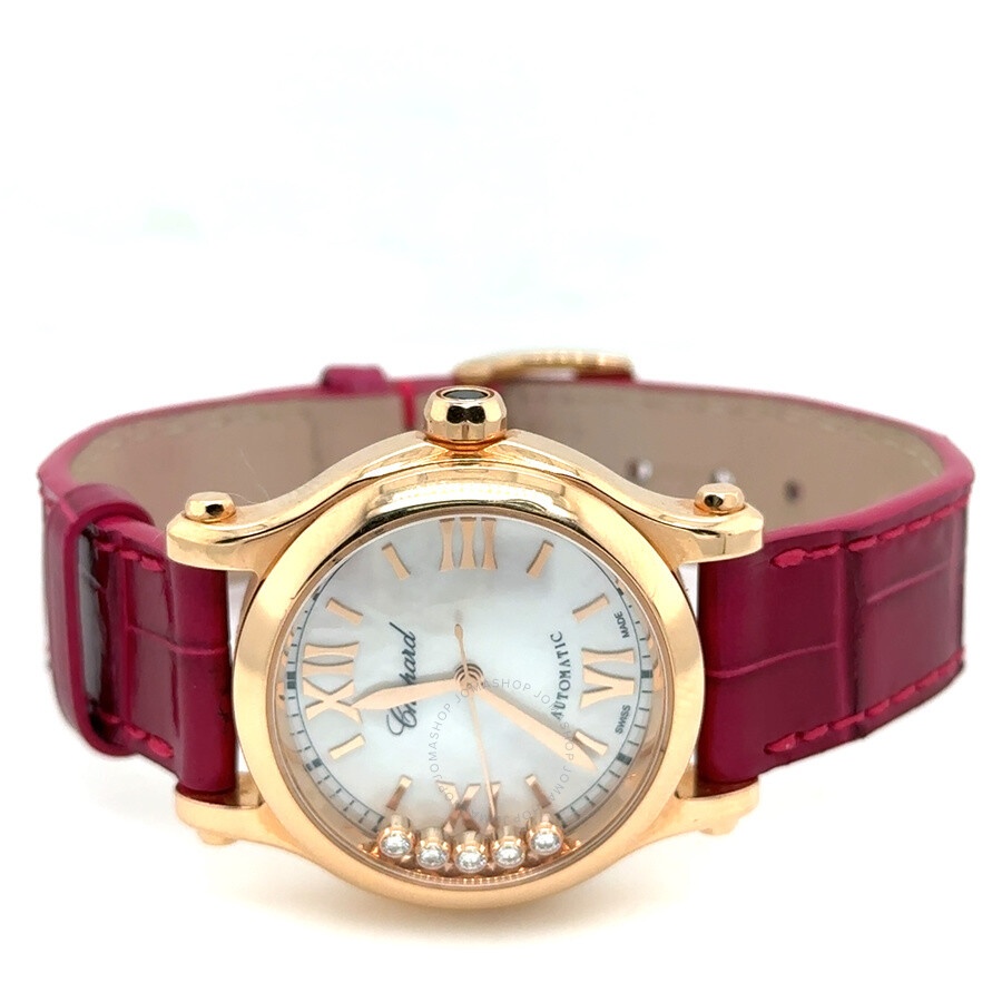 Pre-owned Chopard Happy Sport Diamond Mother of Pearl Dial Ladies Watch 274893-5009 - 5