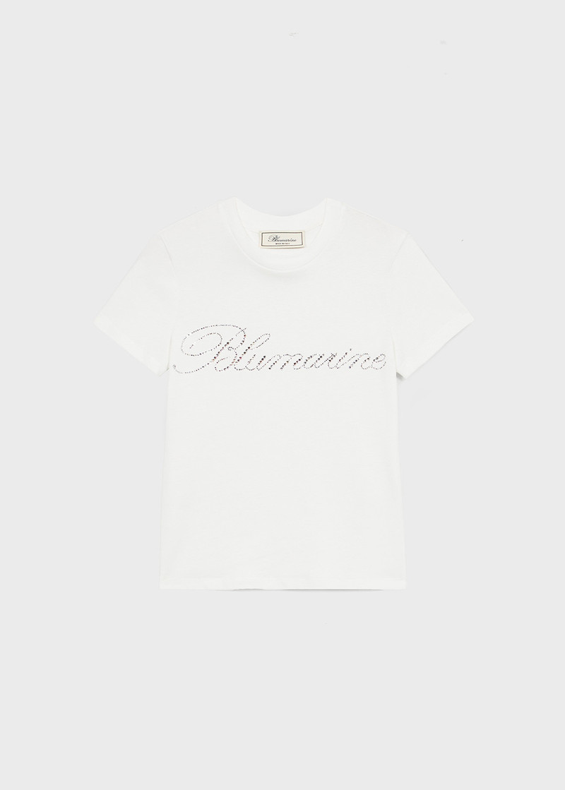 T-SHIRT WITH BLUMARINE RHINESTONE EMBROIDERY 1