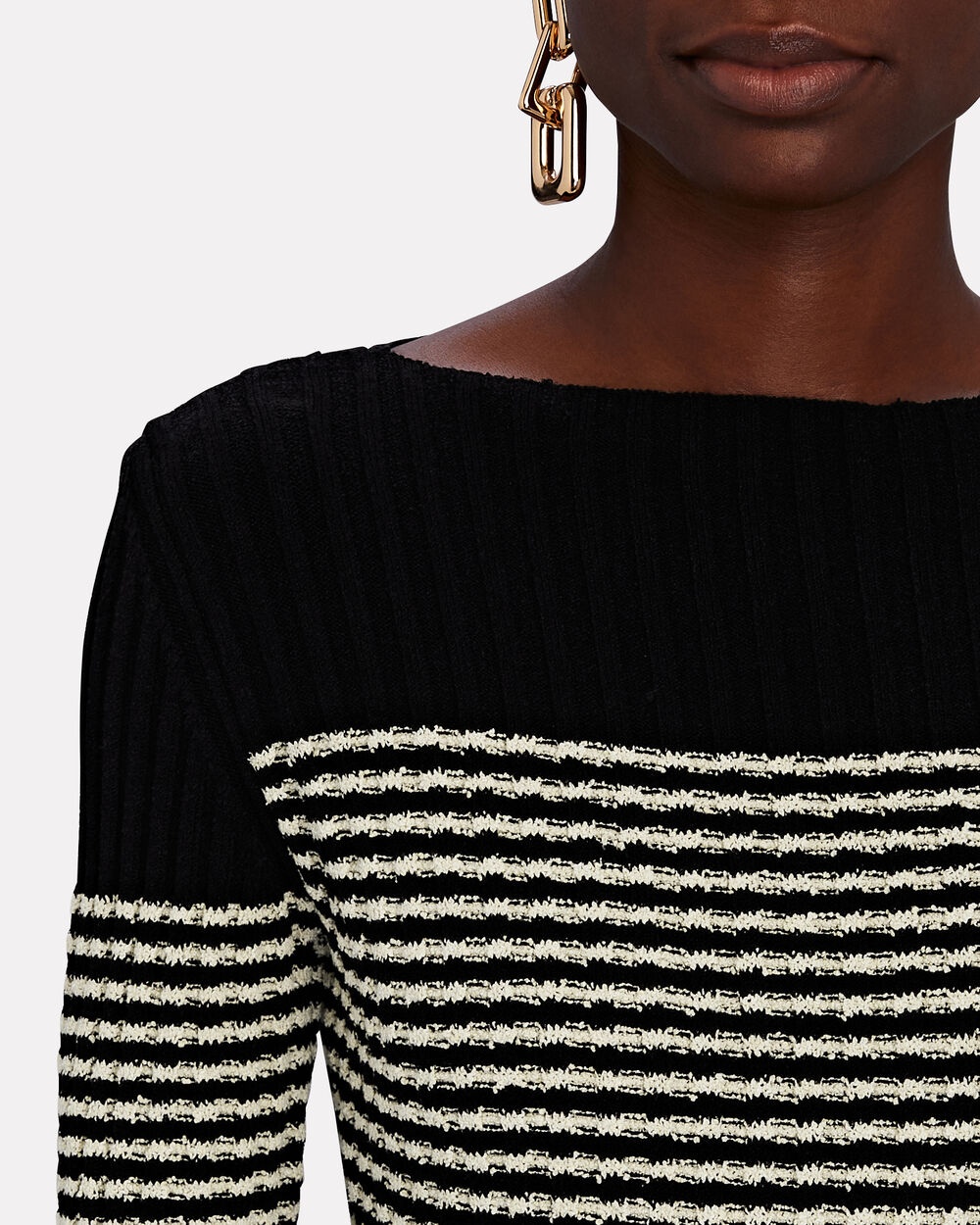 Striped Bouclé Knit Midi Dress - 4