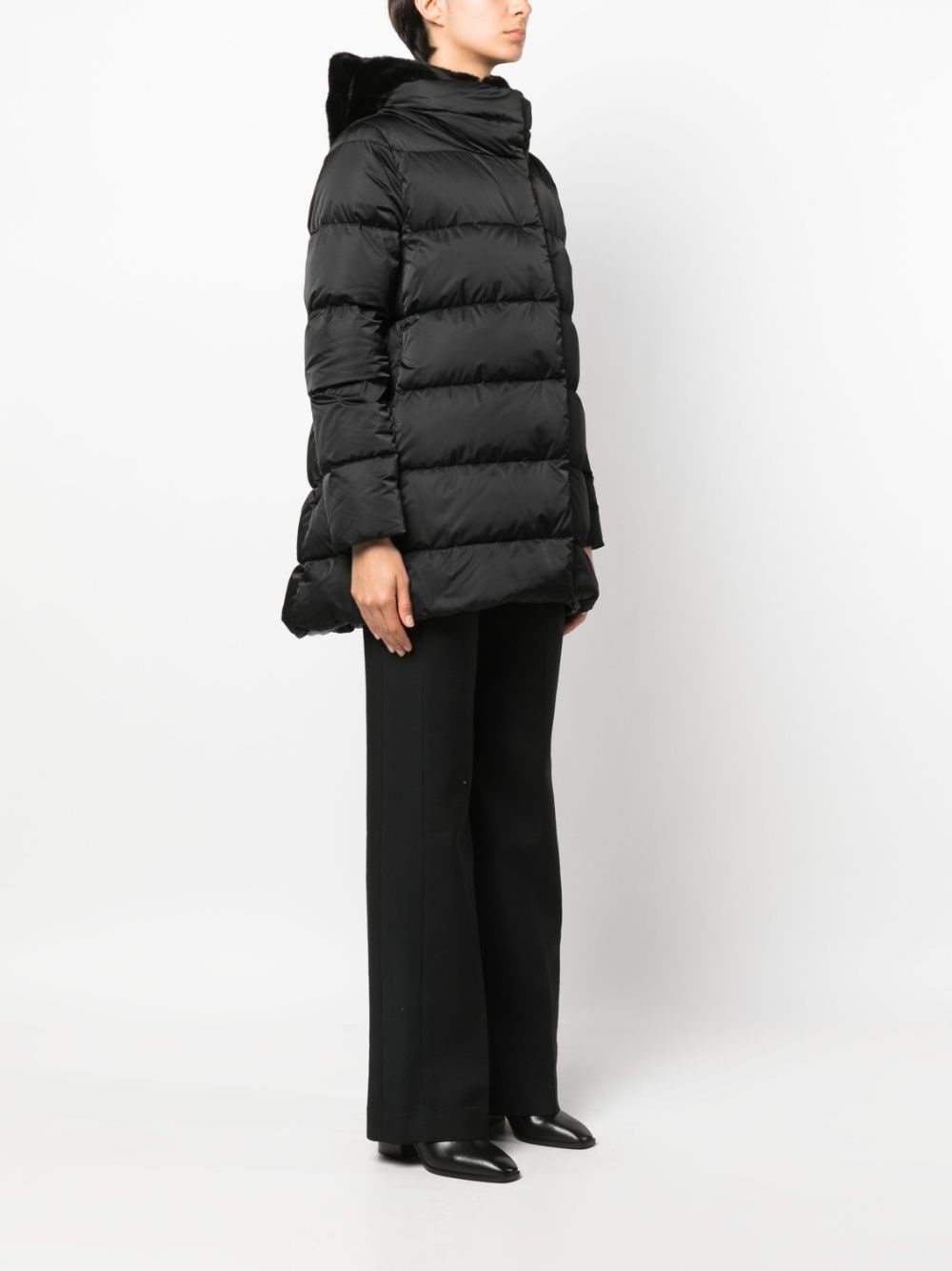 hooded quilted coat - 3