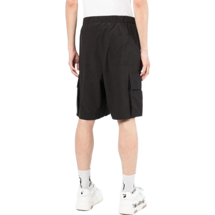 Off-White SS22 Industrial Solid Color Belt Casual Shorts Black OMCB064C99FAB0011007 - 3