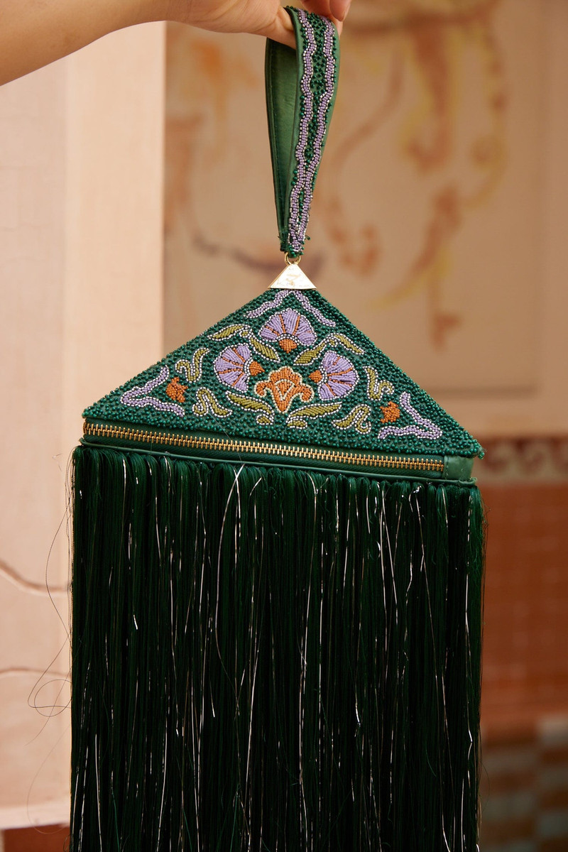 ALÉMAIS Ramira Embellished Pyramid Bag outlook