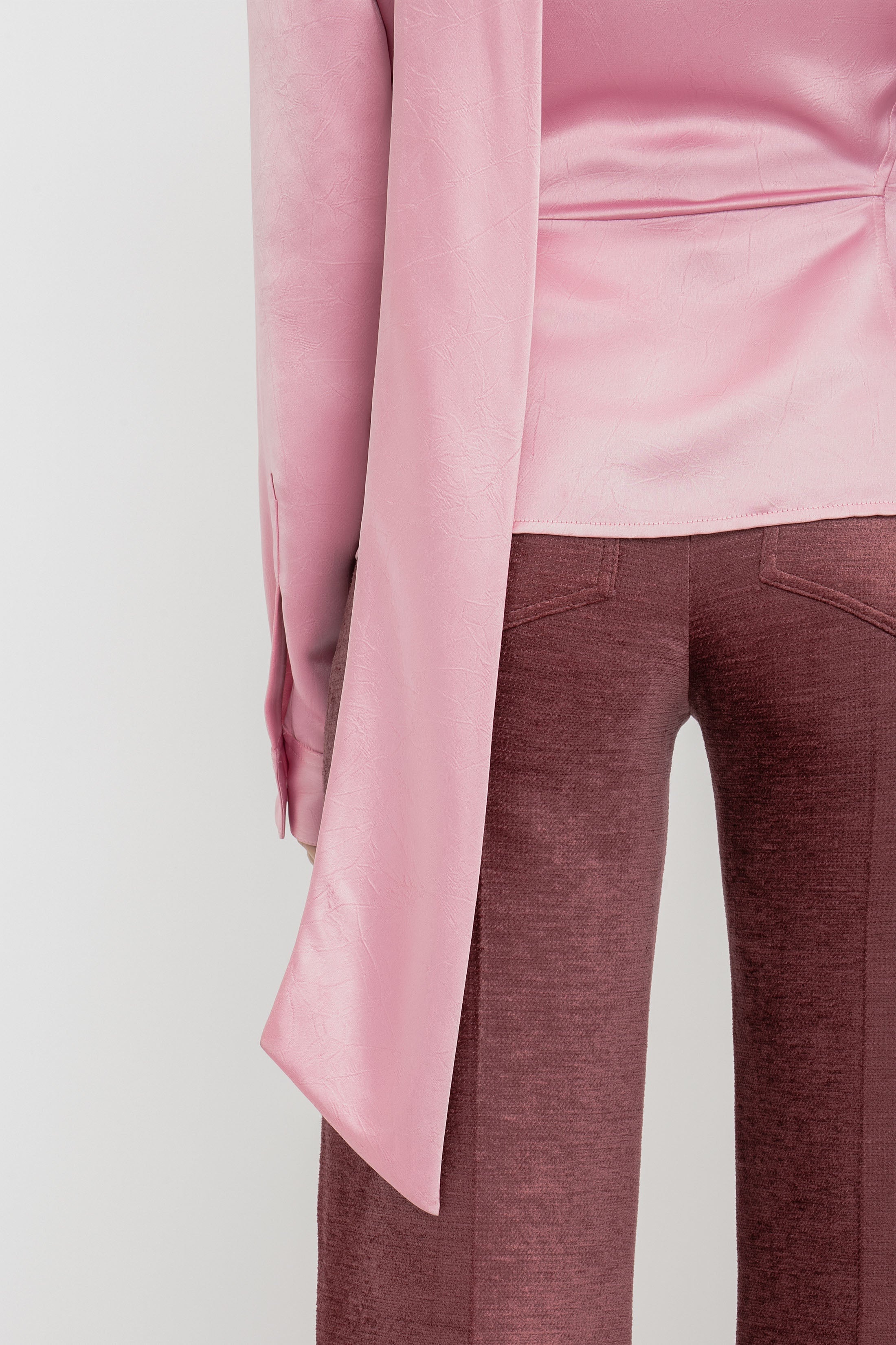 Scarf Neck Blouse In Rose - 8
