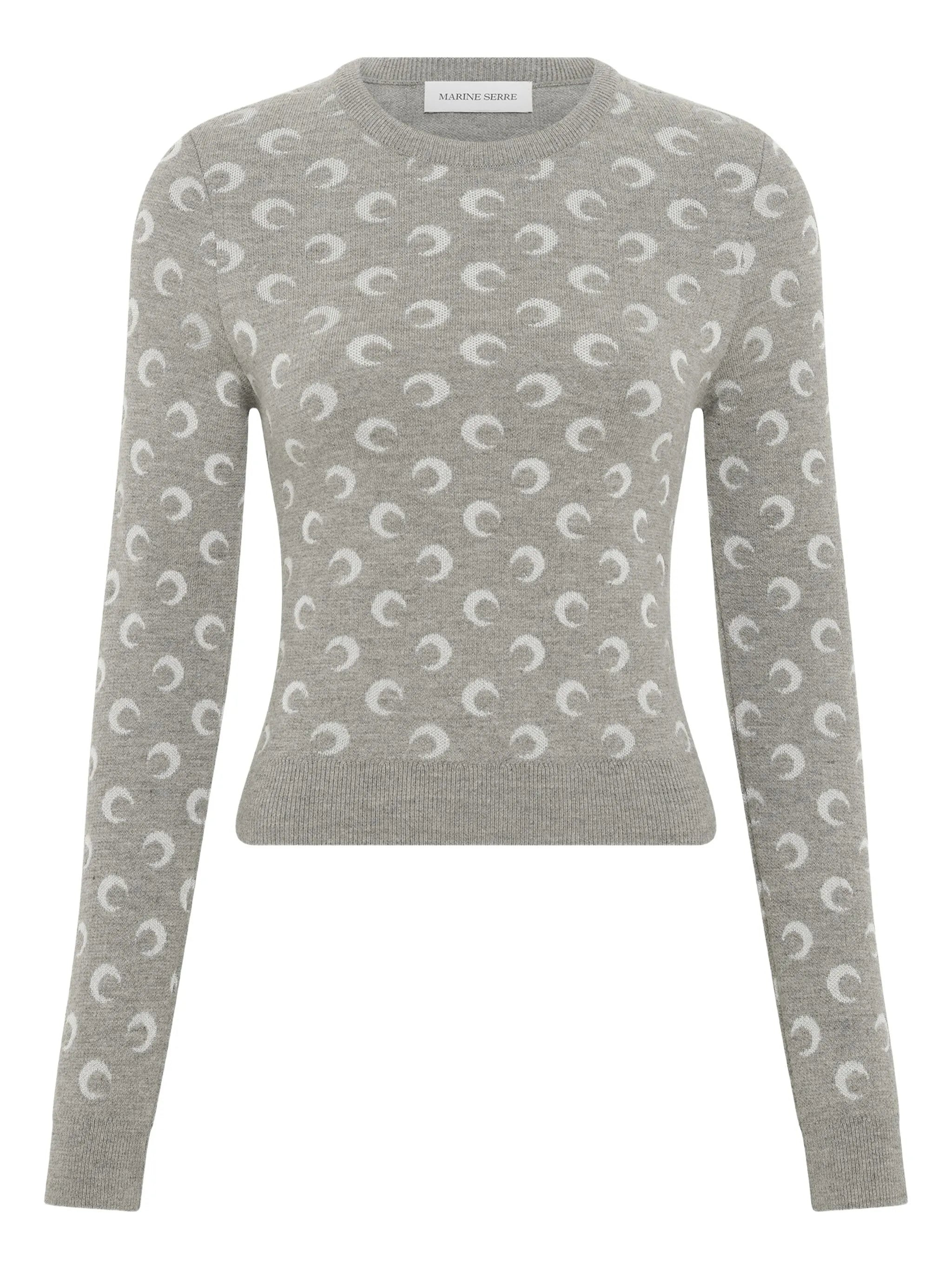 Marine Serre Moon-jacquard Crew-neck Sweater - 1